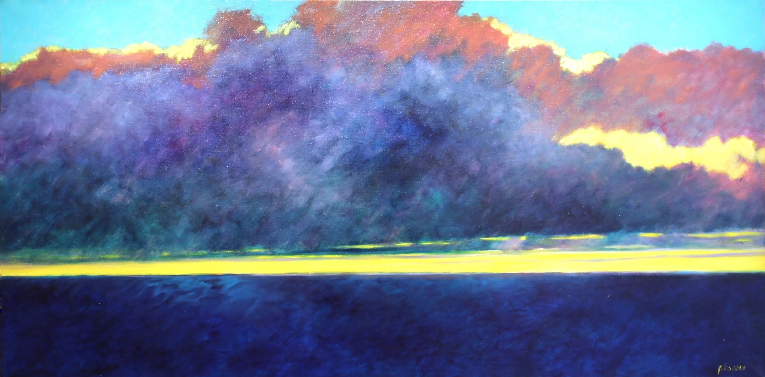 "Bahama Straits, Sunrise," 2010 oil on linen 37 1/4" x 73 1/4"