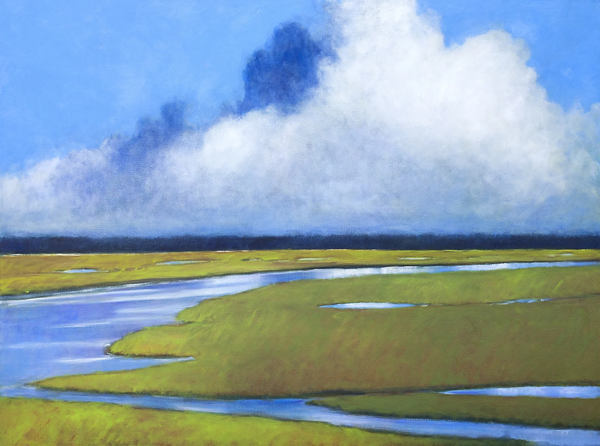 "Figure 8 Island I," 2016 oil on canvas 37" x 49"