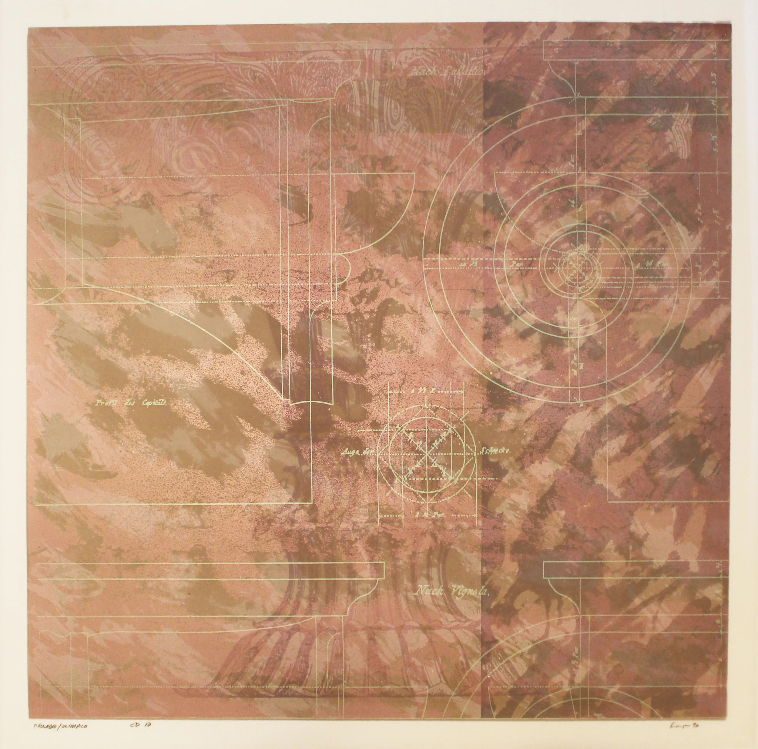 James Kuiper (BIO) "Palladio/Olimpico," 1996 screen print edition of 10 25"x25"