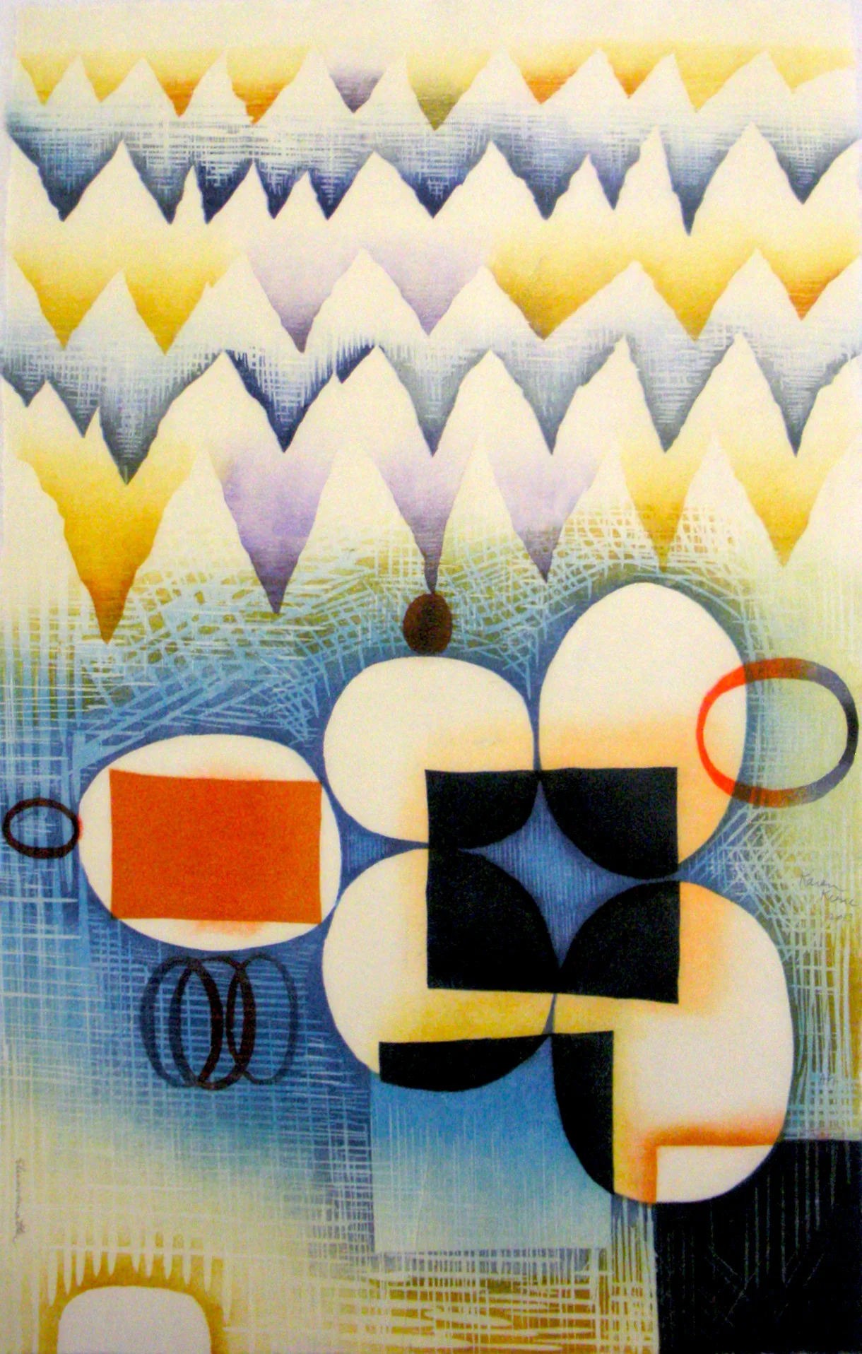Karen Kunc (BIO) "Elusivematter," 2013 woodcut AP/3 24 1/8" x 18 1/8"
