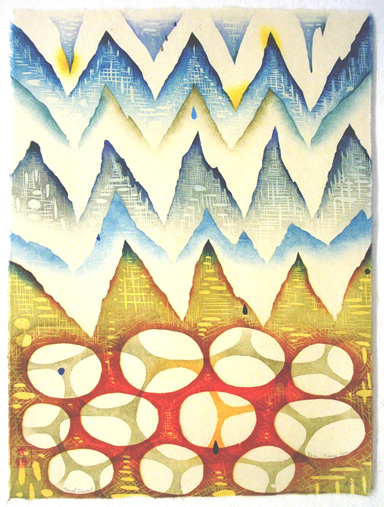  Karen Kunc (BIO) "Glacial Moment," 2012 woodcut AP/3 21 1/8" x 17 1/8"