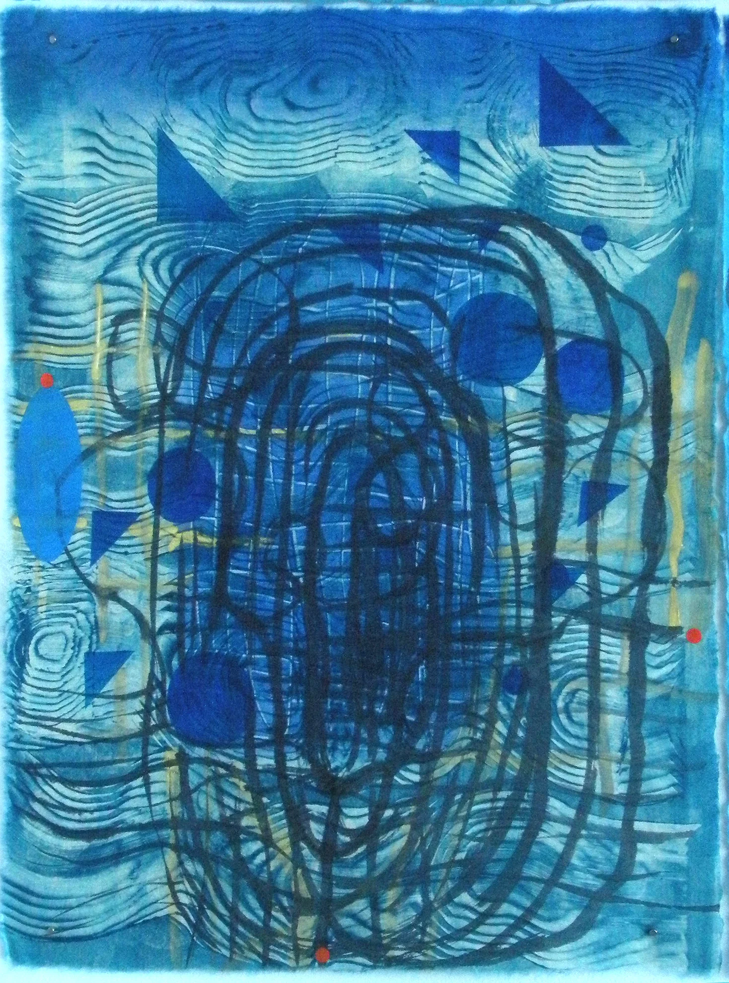 Karen Kunc (BIO) "Vorticity," 2014 monoprint and mixed media 24 1/8" x 20 1/8"