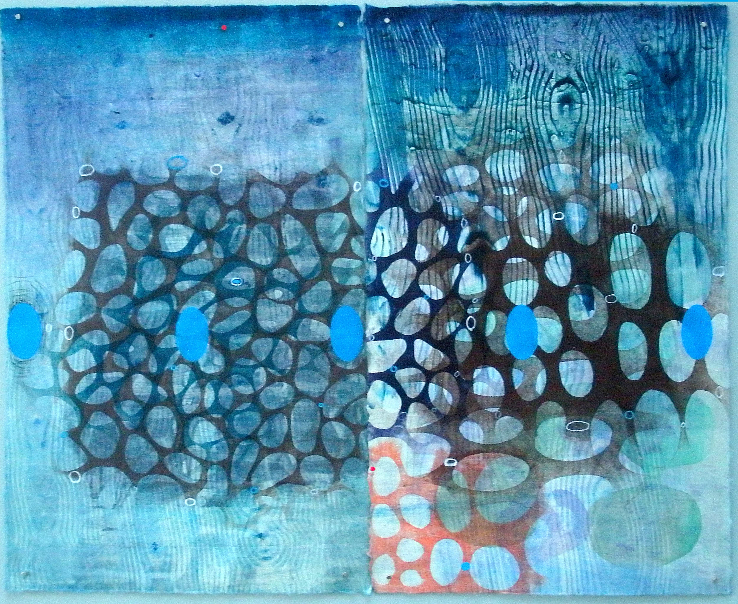 Karen Kunc (BIO) "Pathos," 2014 monoprint and mixed media AP/3 23 1/8" x 26 1/8"