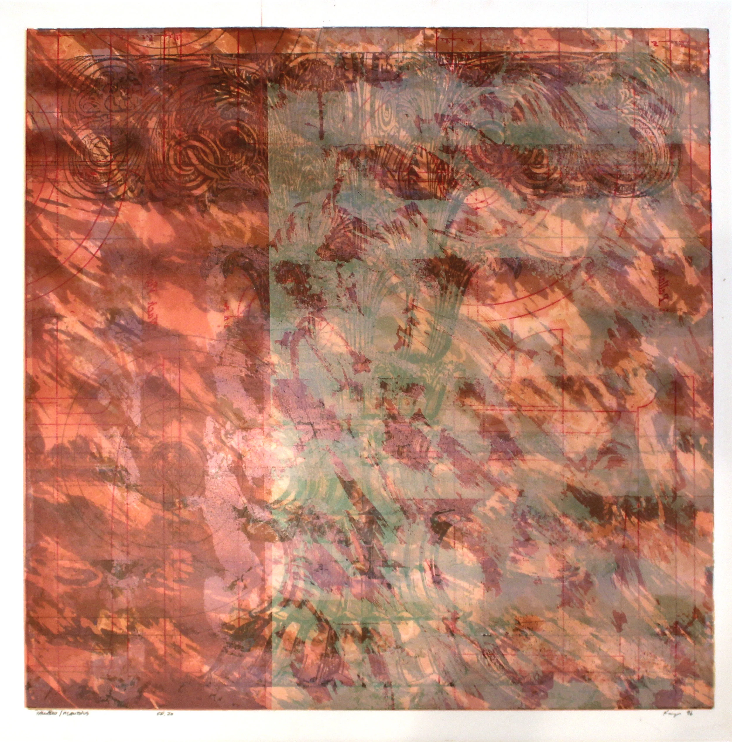 Palladio/Acanthus, 1996 screen print edition of 10 25"x25"