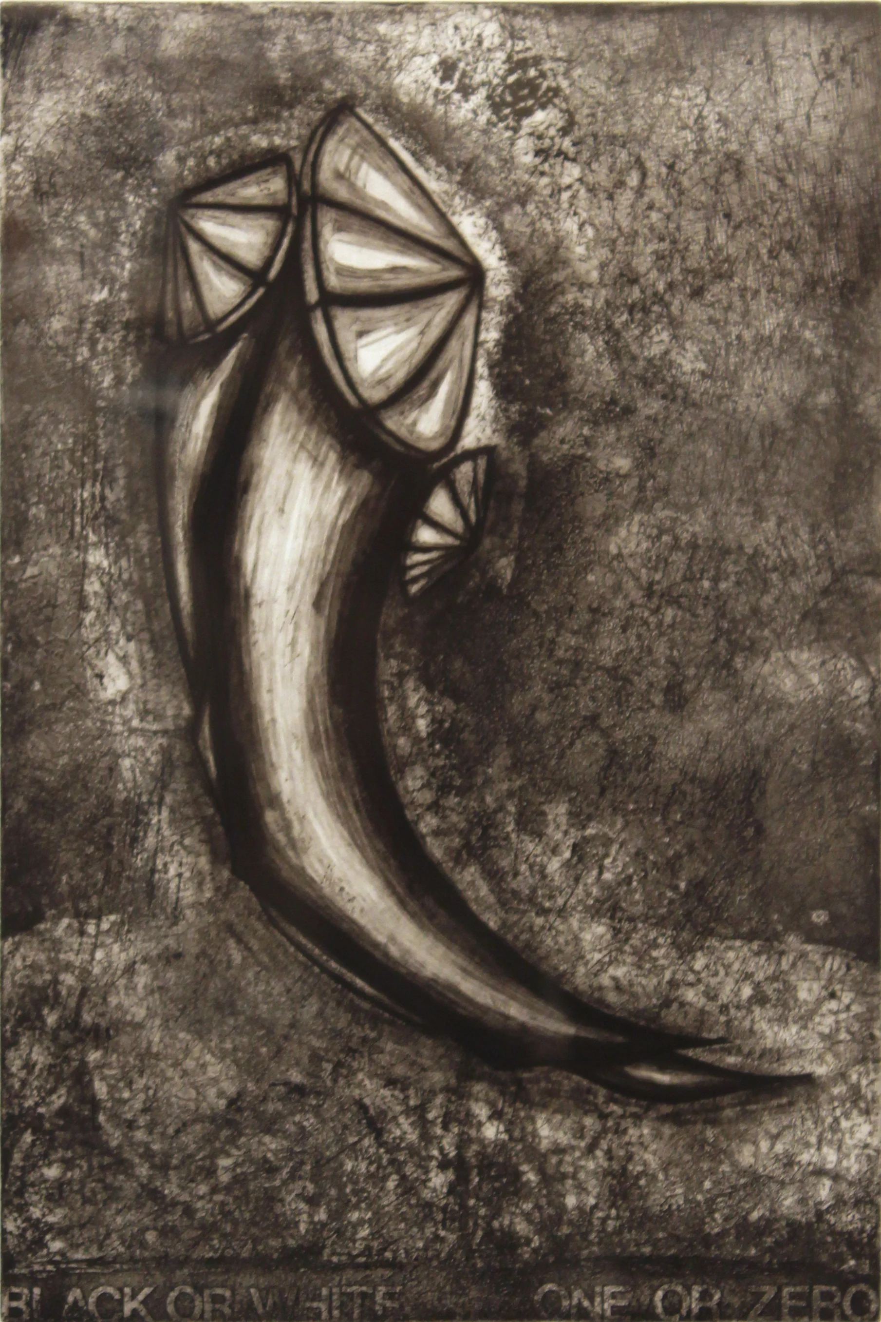 Black or White: One or Zero, 1996 etching 3/25 27" x 21"