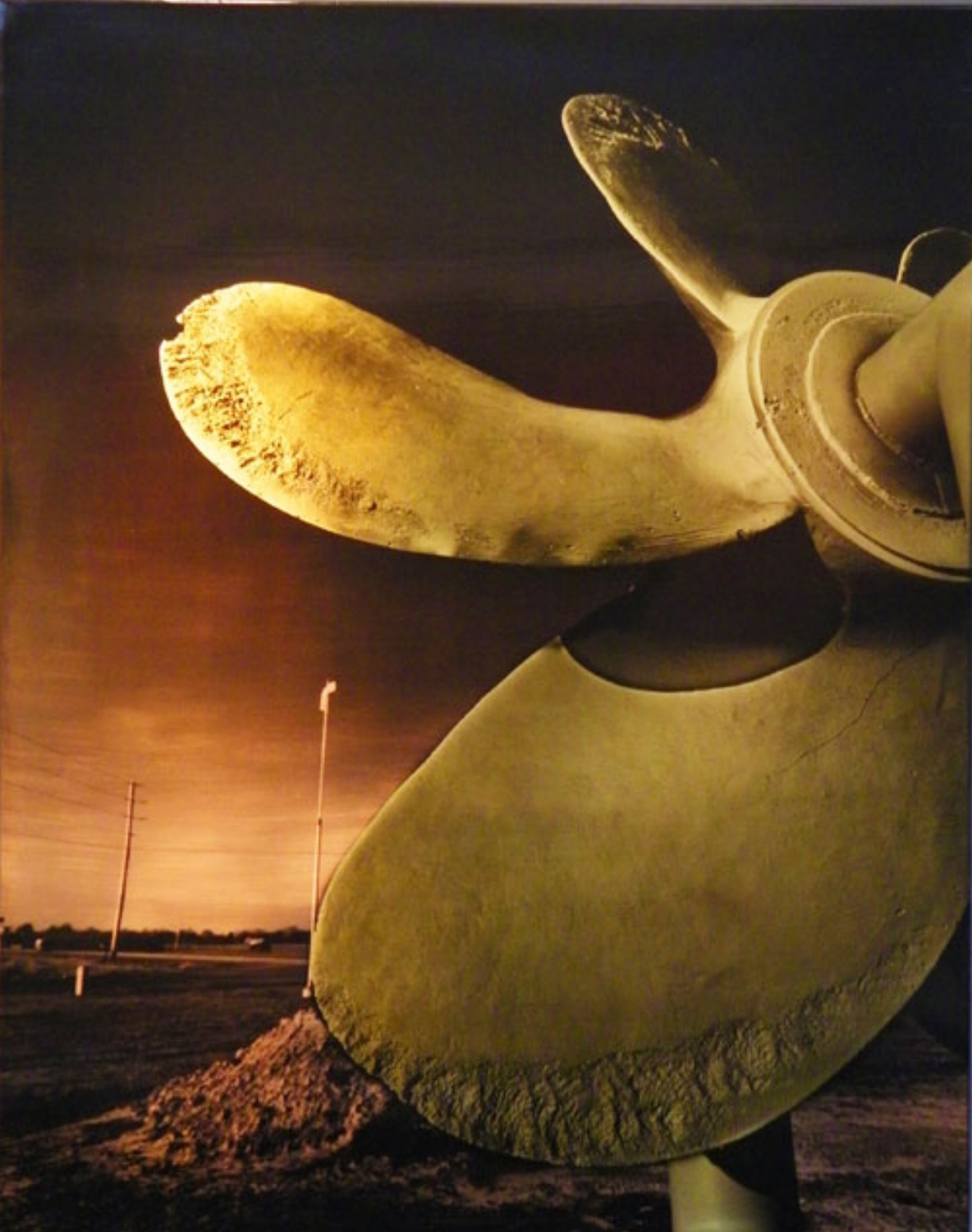  Carl Goldhagen,&nbsp; Pinwheel , 1993, photo emulsion on gold plated copper, 29 1/4" x 27 3/4" 