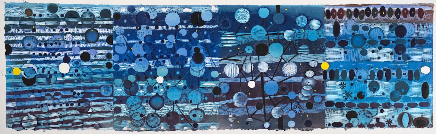 Karen Kunc (BIO) Oscillation Shift , 2015 woodcut 17" x 56"