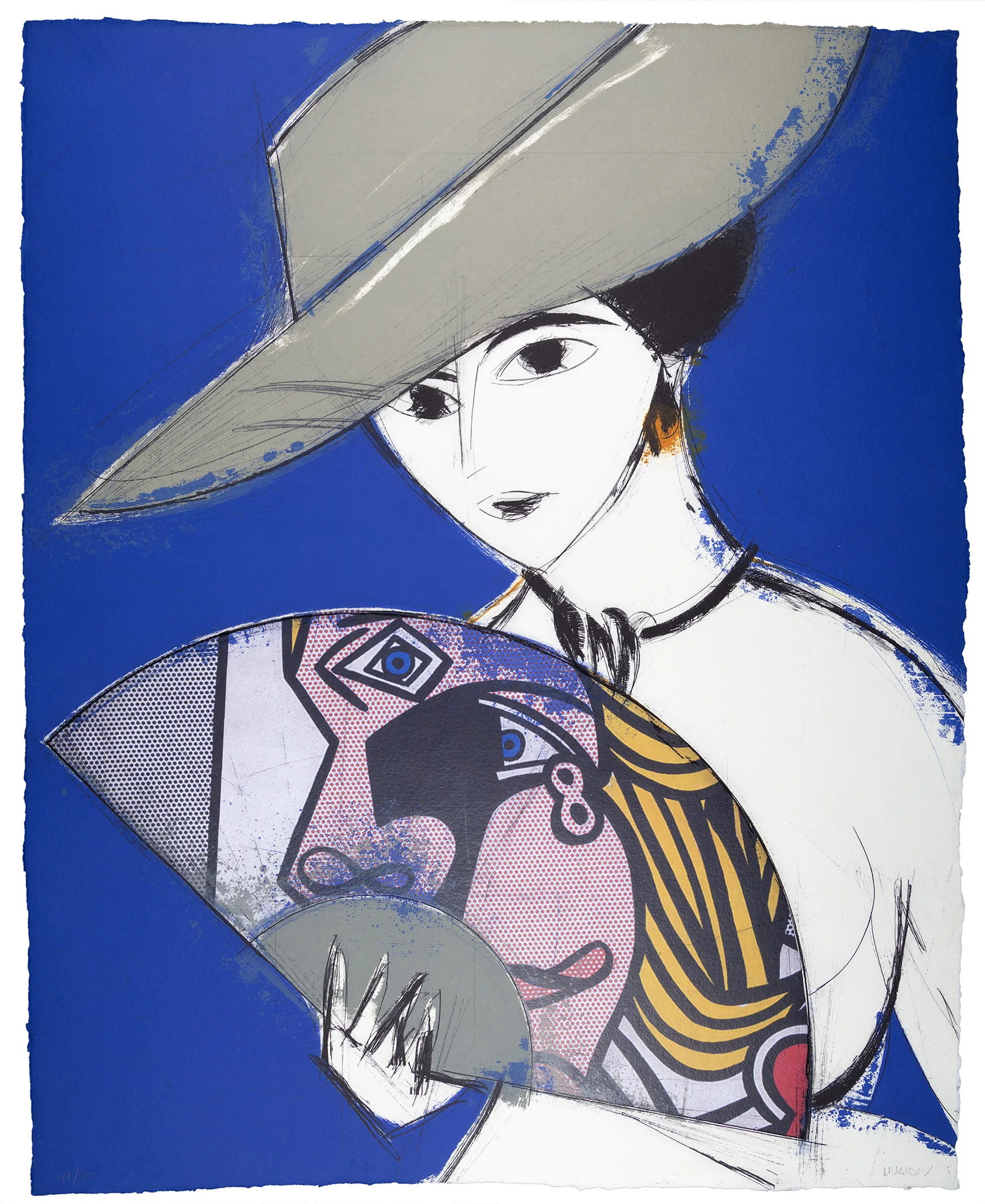 Pamela III , 2013 etching and color collage, 32/50 49 1/2" x 40 1/4" 