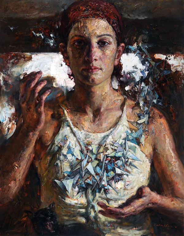 The Bluebirds , 2016 oil on canvas 6 1/4" x 48 1/4"