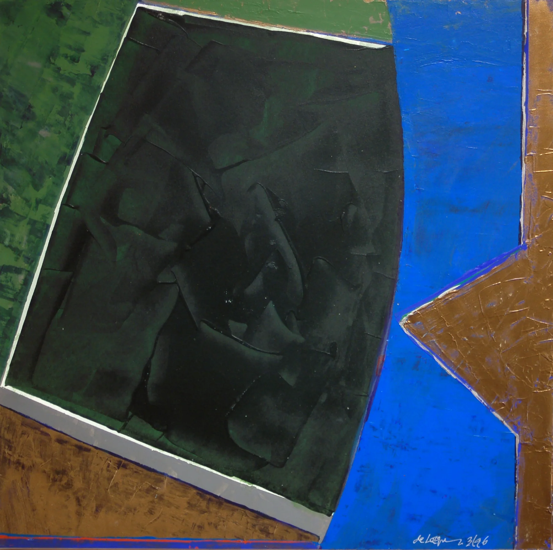 Willem de Looper (BIO) , Color Music #4 , 1996, acrylic on panel, 19" x 19"