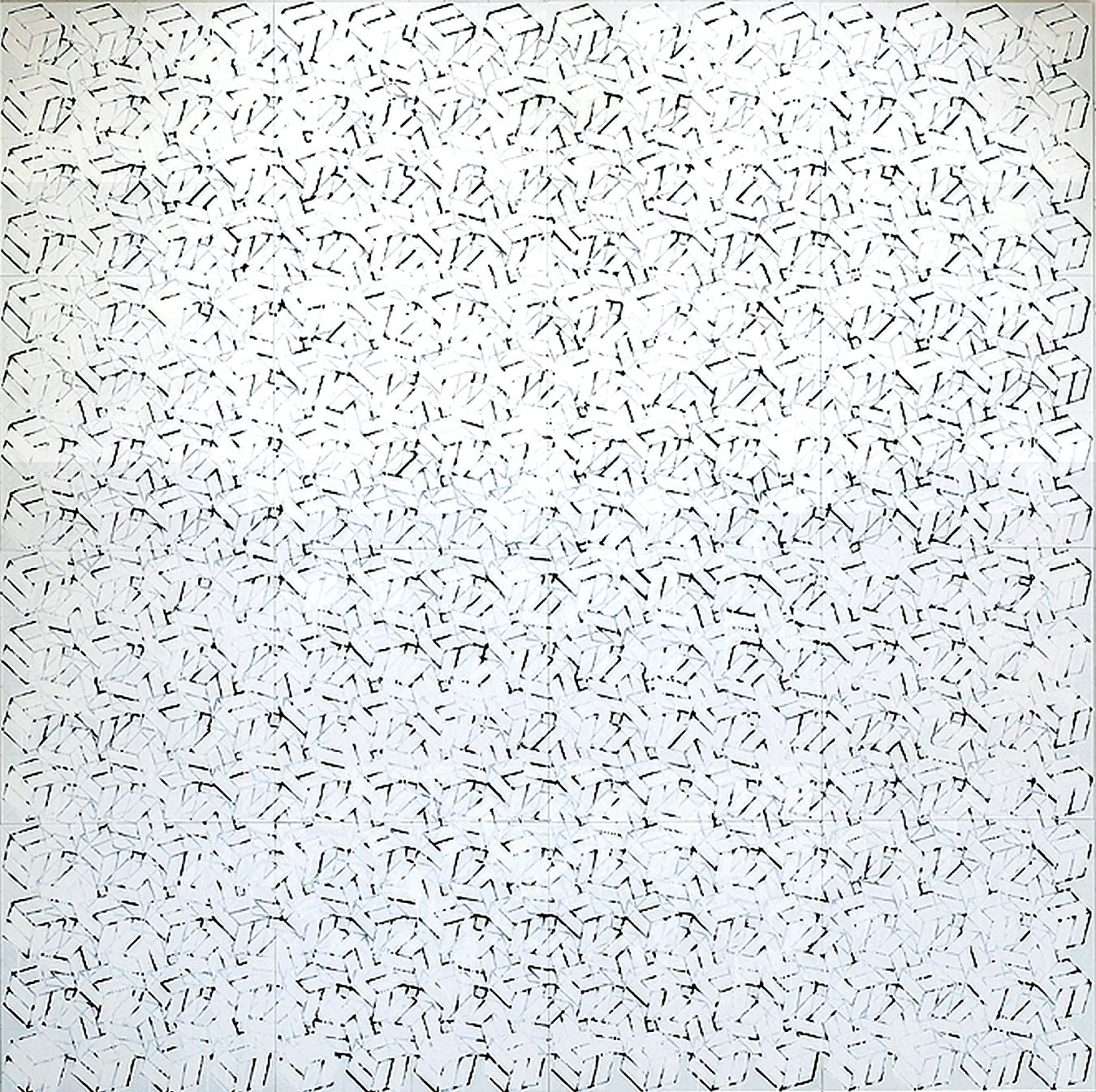 Annette Morriss (BIO) , over and out , 2008, enamel on laminated aluminum, 96" x 96"