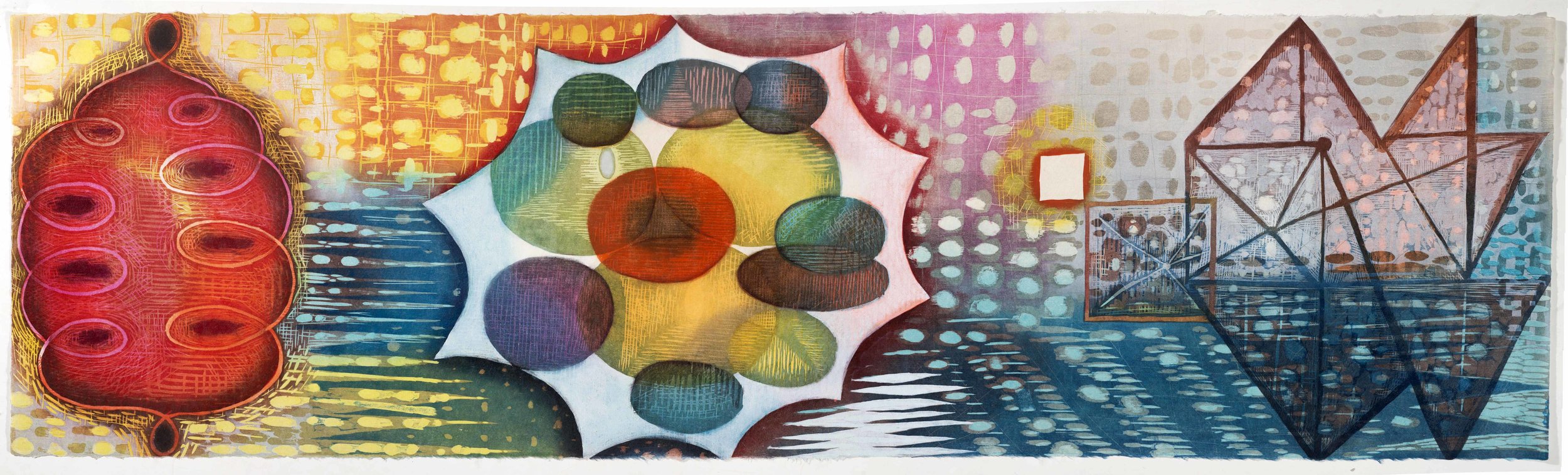 Karen Kunc (BIO) , Persian Flower , 2014, woodcut, 25" x 64"