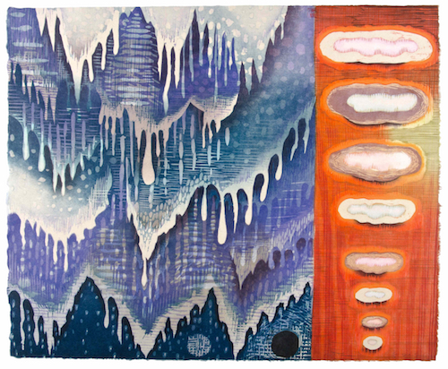 Karen Kunc (BIO) Water and Smoke , 2011 woodcut 30" x 35"