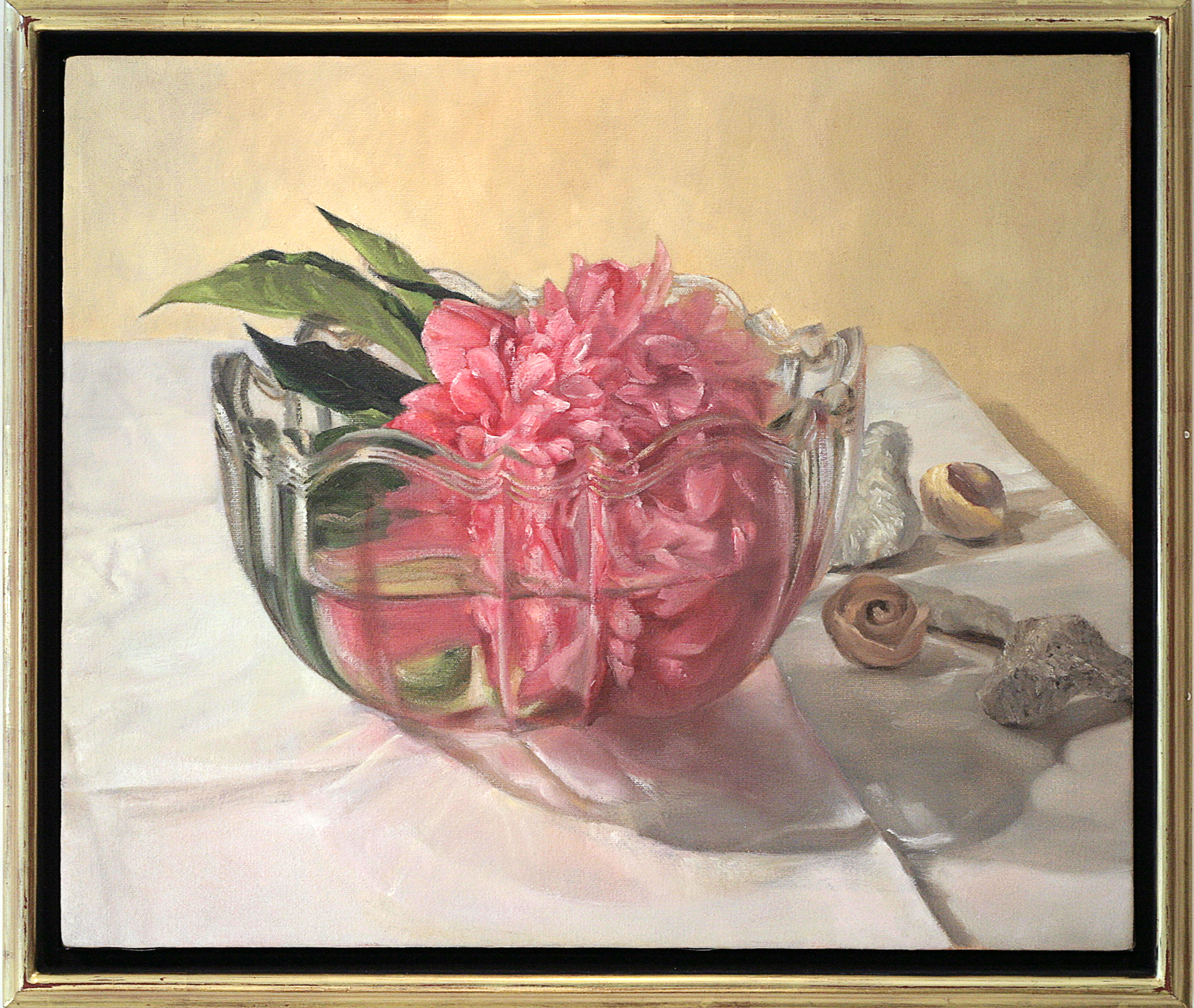 Mary Joan Waid (BIO) , Floating Peony , 1998, oil on canvas, 23" x 27"