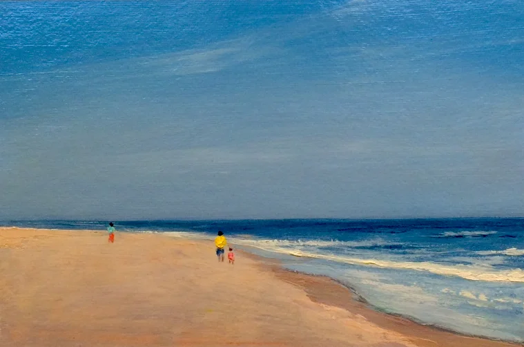 Adam Straus (BIO) , Colors On The Beach , 2009, oil on paper, 14" x 17"