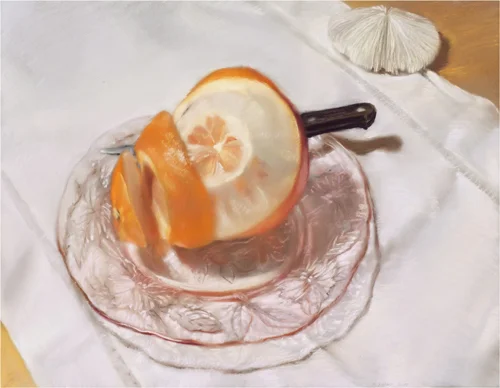 Mary Joan Waid (BIO) , Orange Spiral , 2008, pastel on paper, 27 3/4" x 33 1/2"