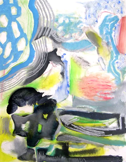 Untitled 3 , 2001, mixed media on paper, 43 1/8" x 35 1/8" 