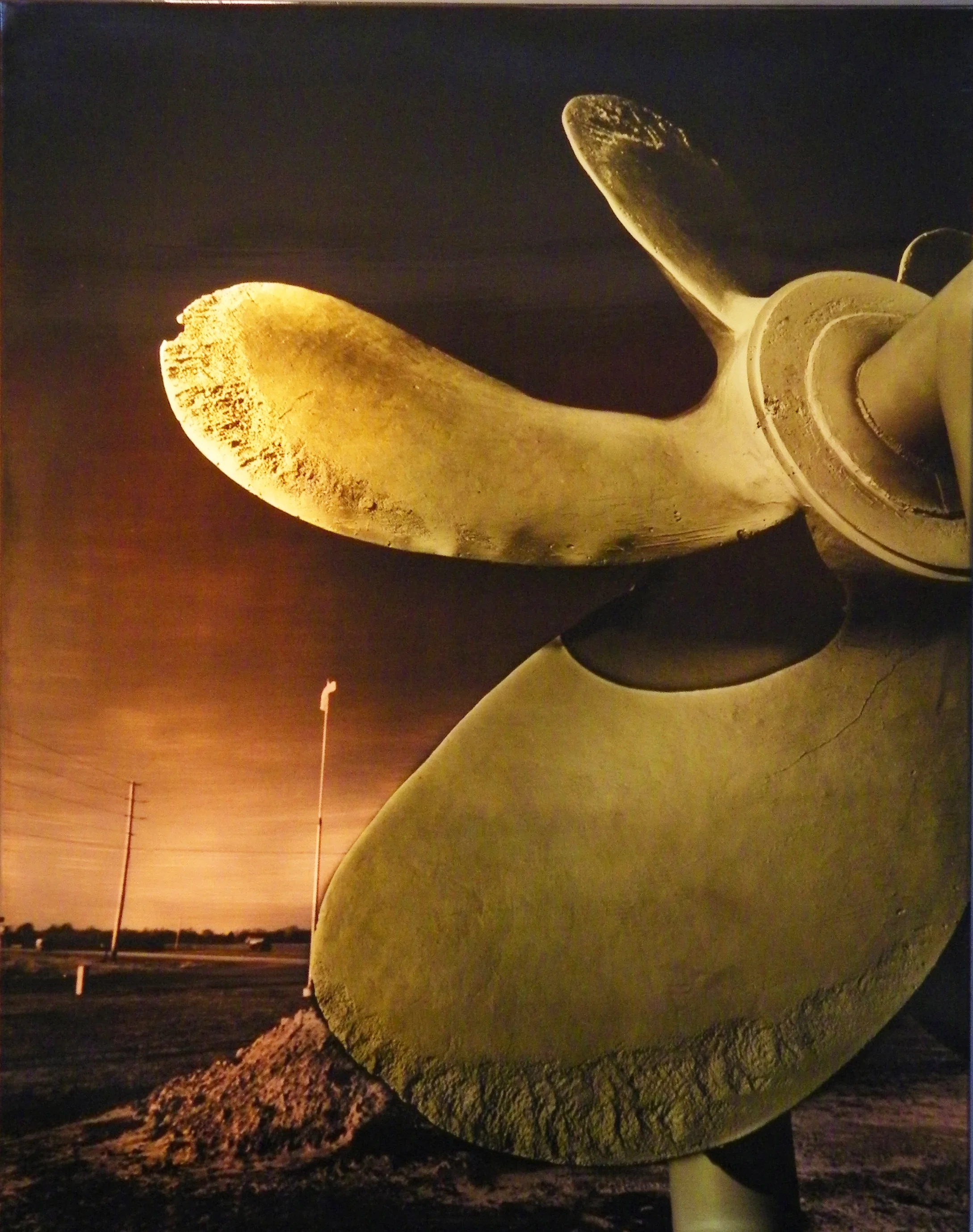 Carl Goldhagen (BIO) , Pinwheel 1993, photo emulsion on gold plated copper, 29 1/4" x 27 3/4"