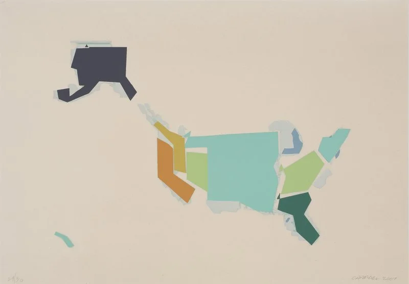 SUZANNE CAPORAEL “Arbitrary World,” 2007 ed 6/30 pochoir, lithography 27” x 35”