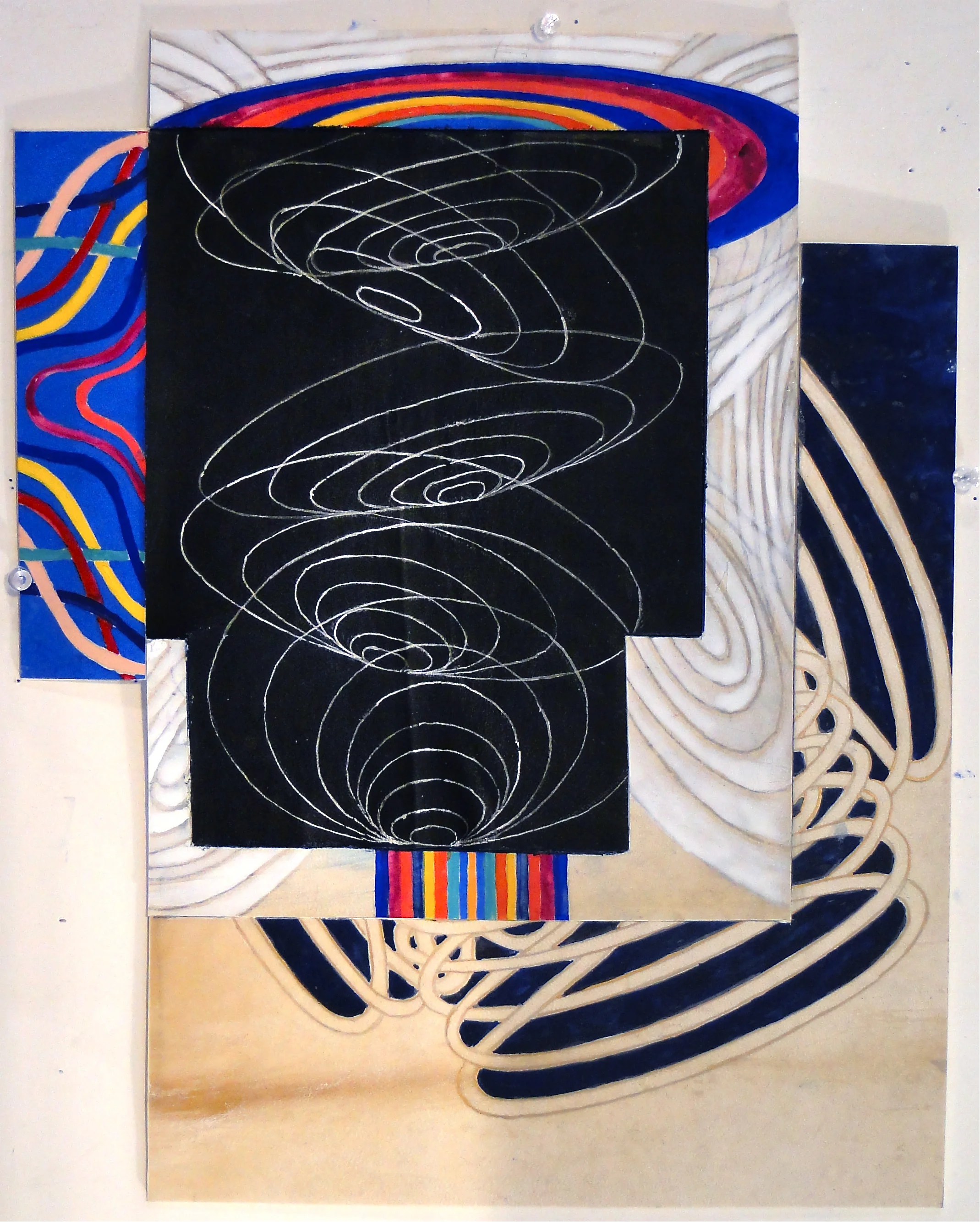 Steven Sorman, “certain unbelief xiii,” 2014, mixed media on parchment mounted on paper, 24” x 20”