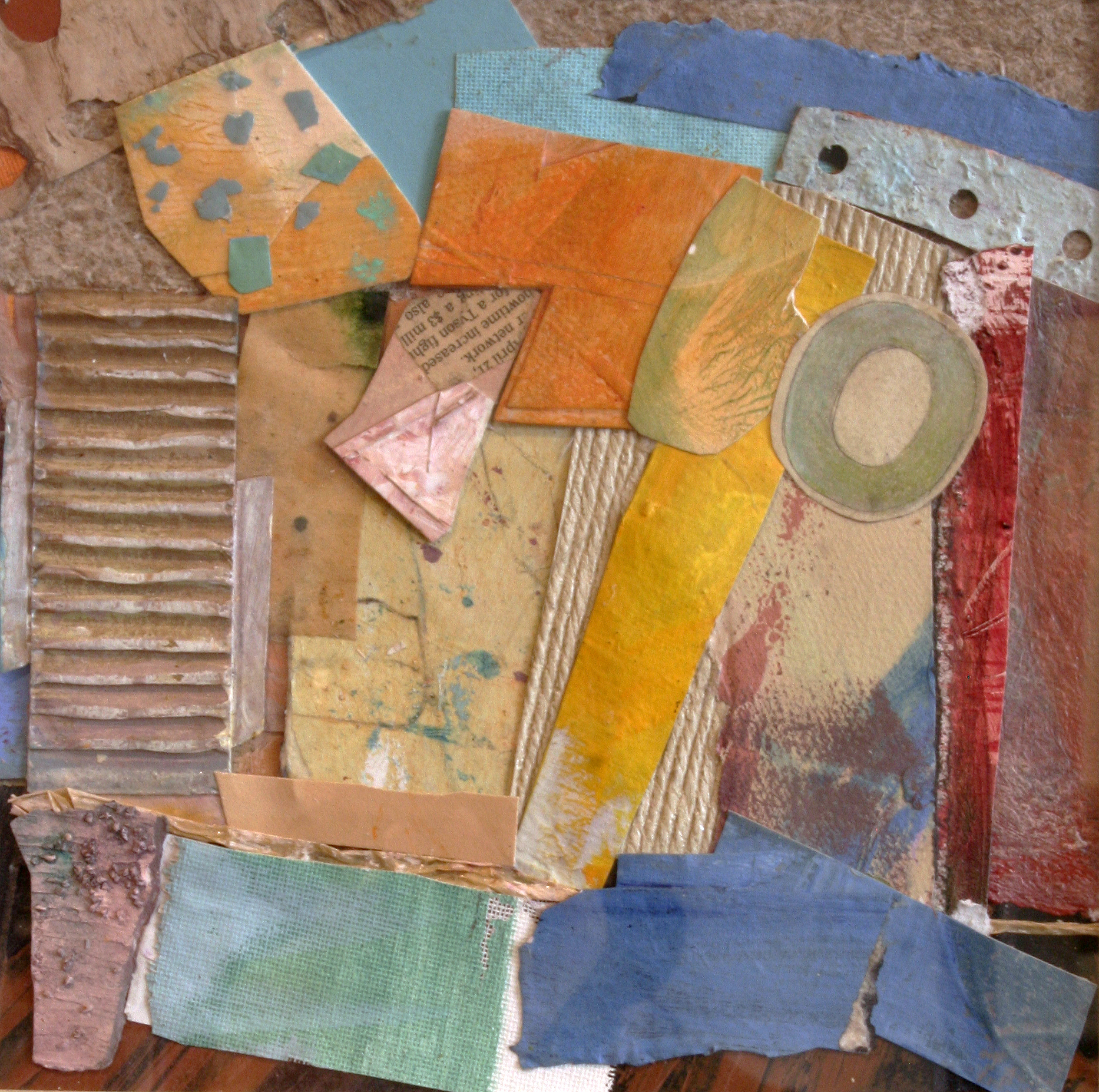 Janet Sorokin, “Fugue,” 2013, mixed media collage, 14 3/4 x 14 3/4”