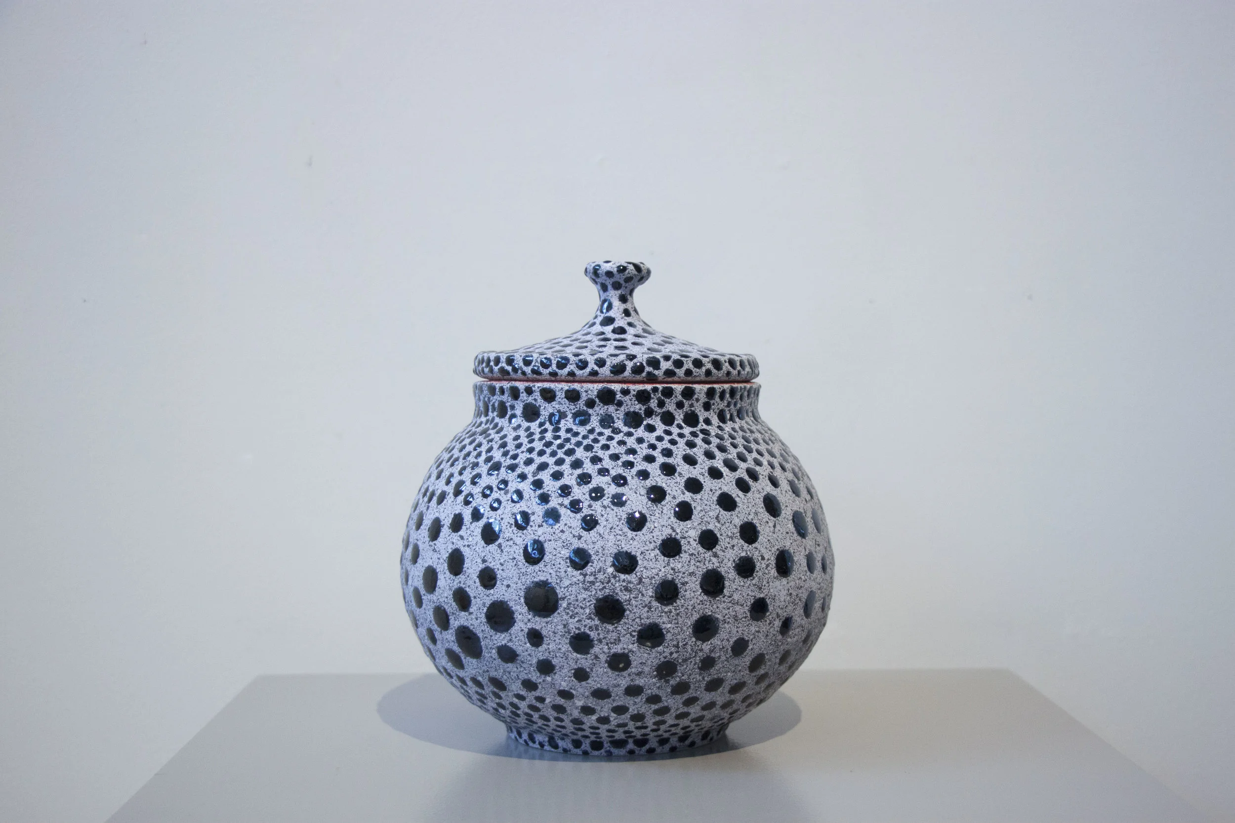 William Yonker, “Lidded Jar #227,” 2016, earthenware, 8” x 7”