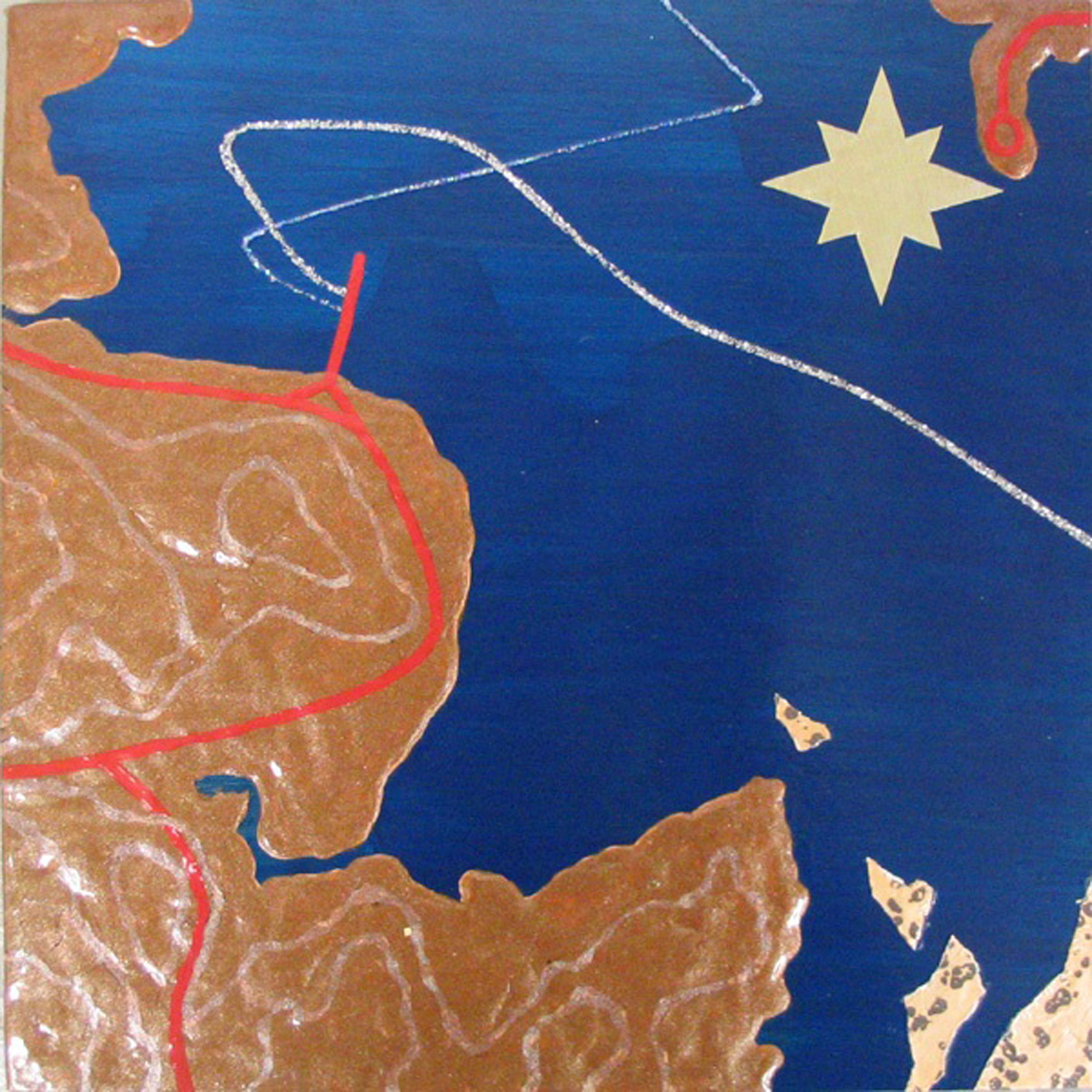 Leila Daw, “Jetty,” 2006, mixed media on panel, 8 1/2” x 8 1/2”