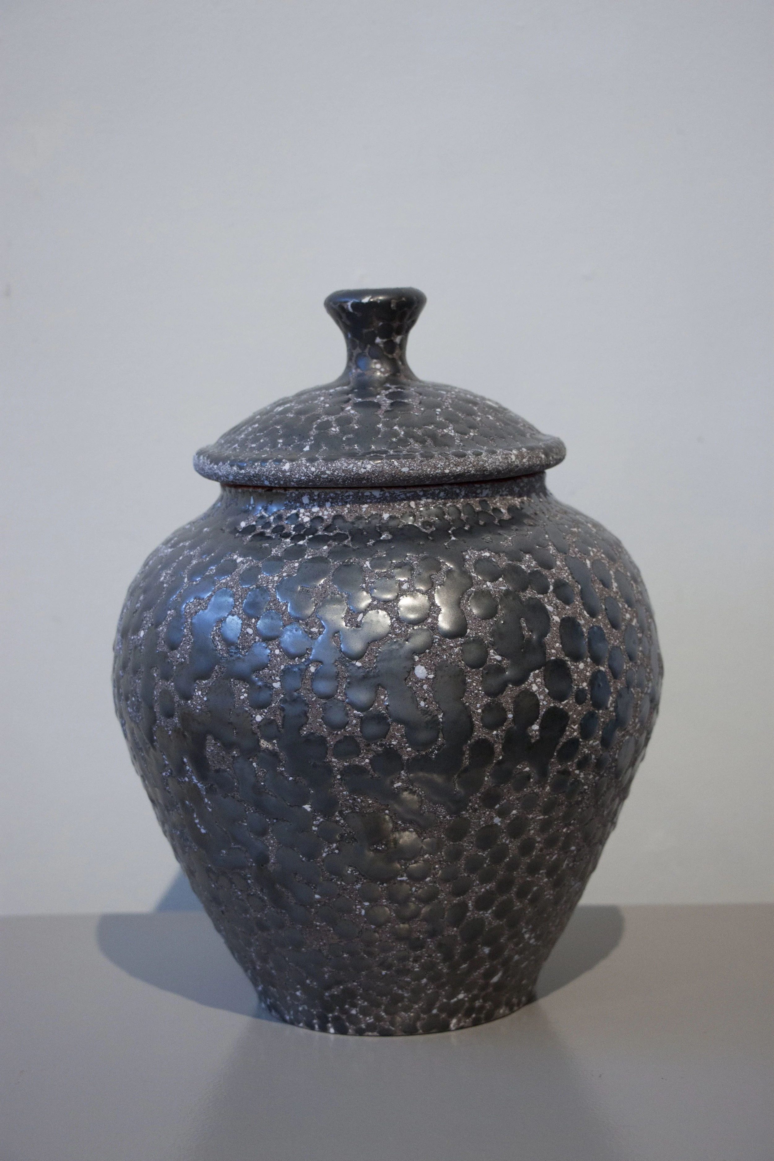 William Yonker, “Lidded Jar #225,” 2016, earthenware, 10 1/2” x 7 1/2”