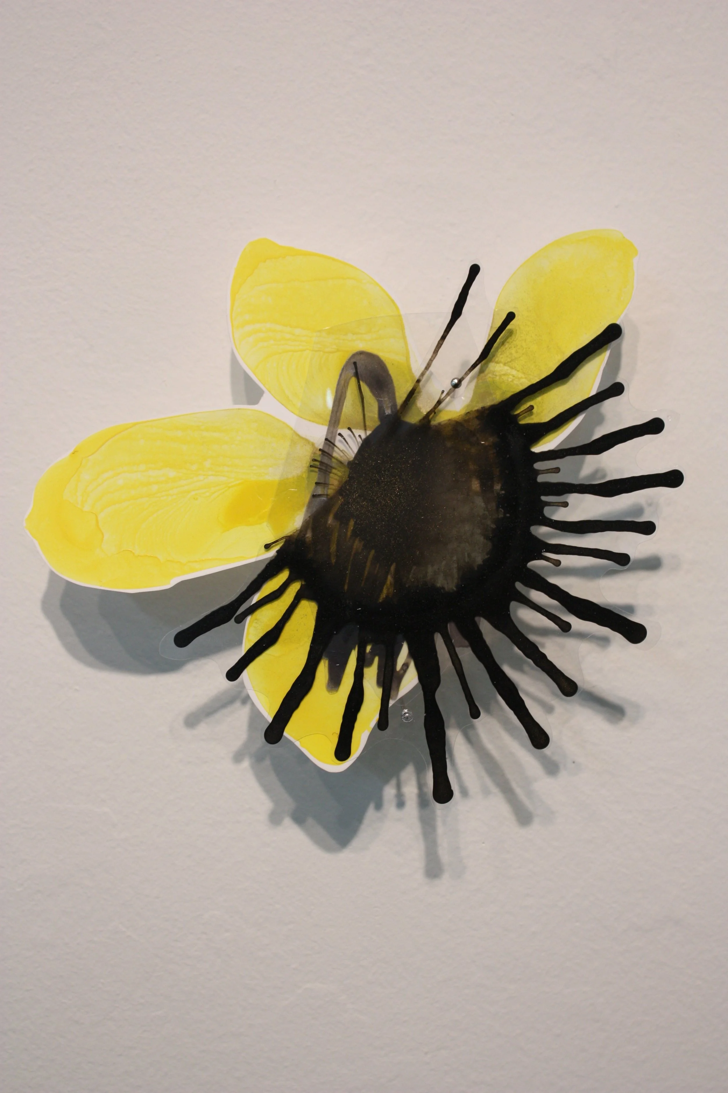 Katy Stone, “Other World 29,” 2014, acrylic on Duralar and paper, pins, 5 1/2” x 6” x 1”