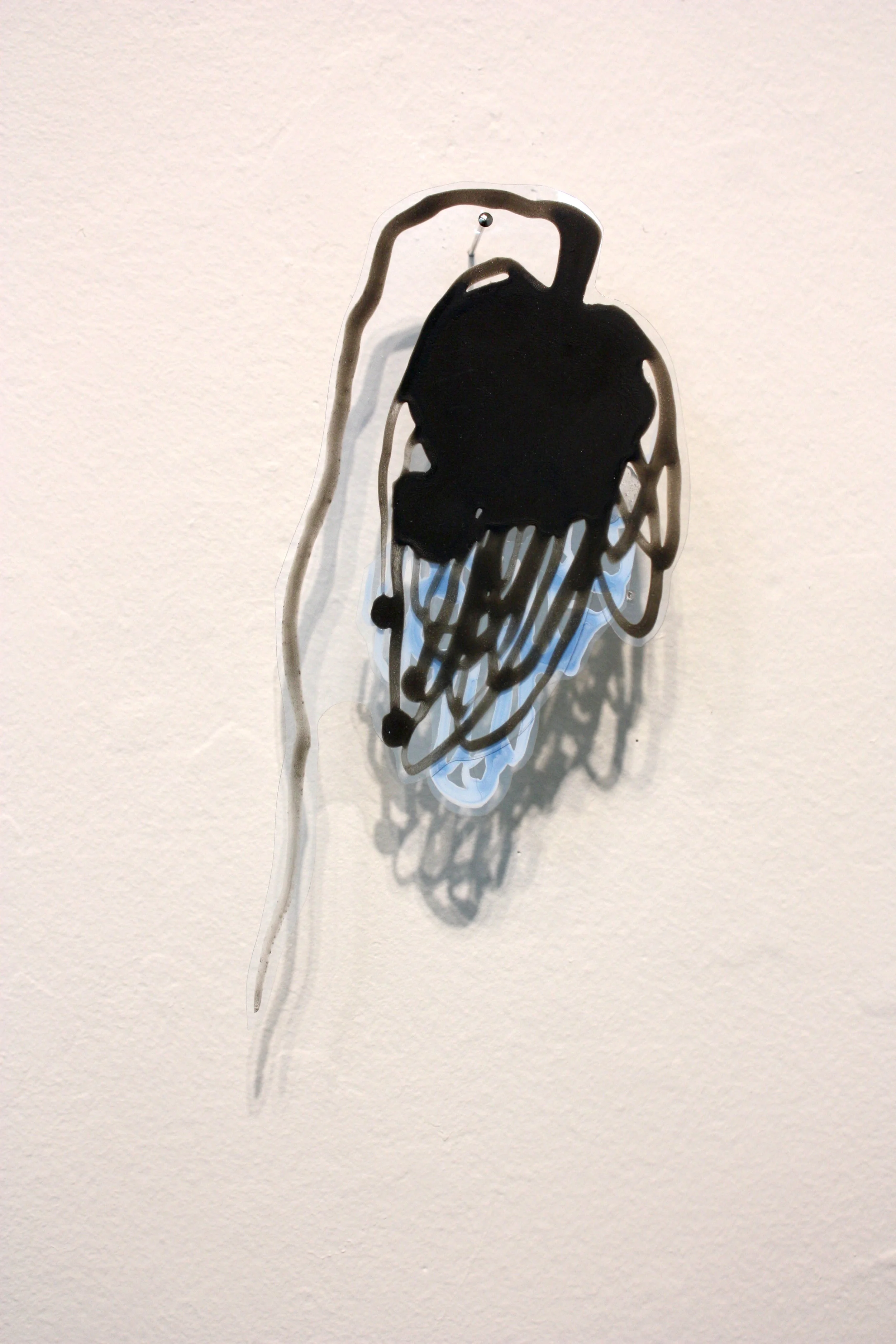 Katy Stone, “Other World 21,” 2013, acrylic on Duralar, pins, 4” x 2 1/2” x 1”