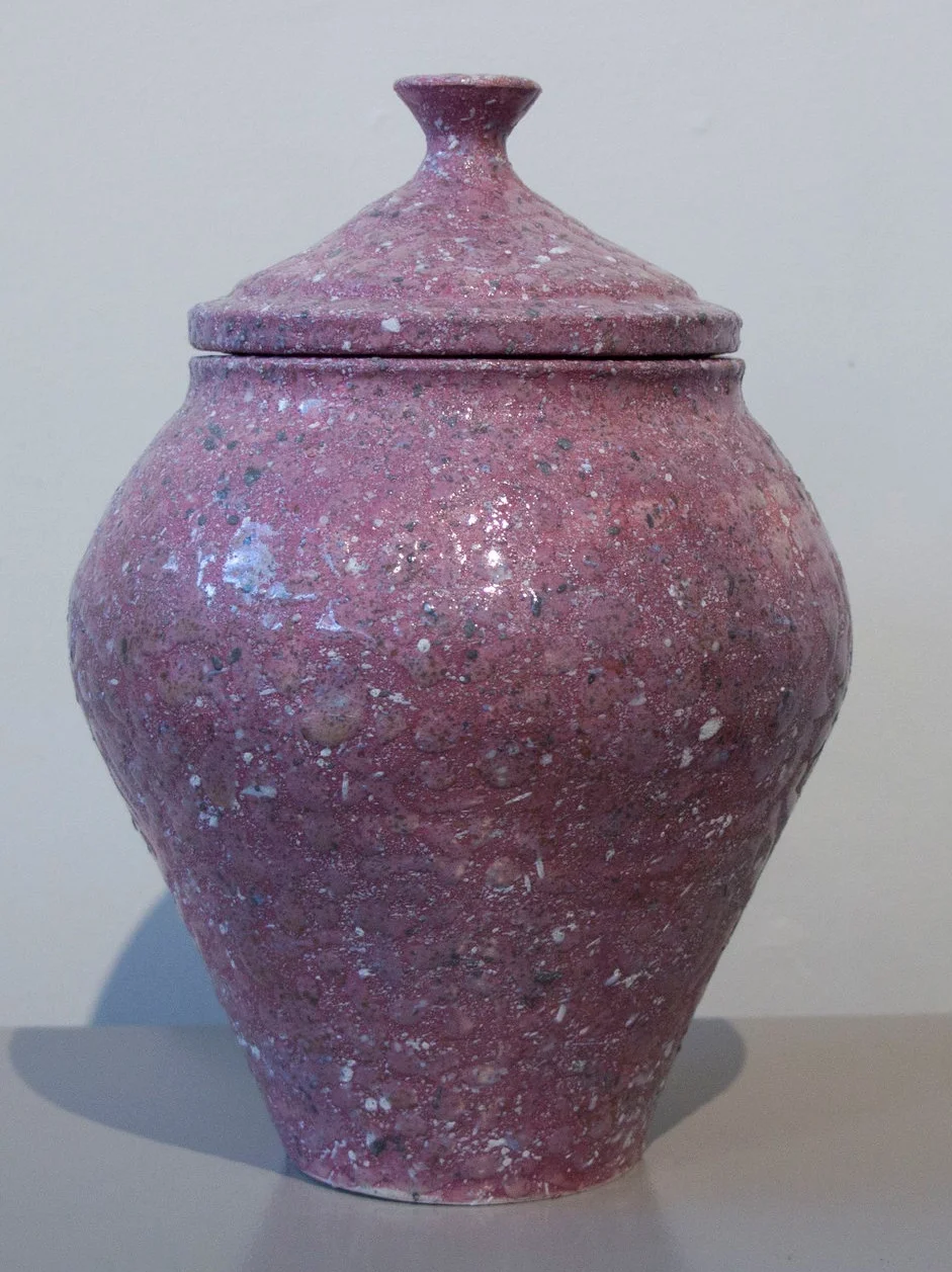 William Yonker, “Lidded Jar #226,” 2016, earthenware, 10 1/2” x 7”