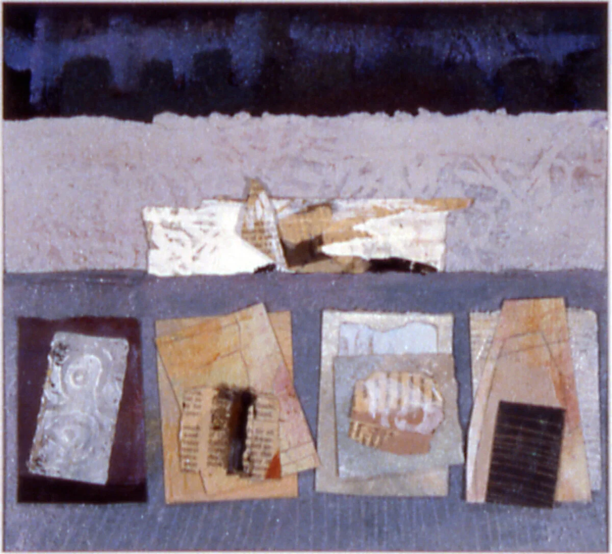 Janet Sorokin, “Connection,” 2001, acrylic/collage, 18 1/4” x 19 1/4” , $1200