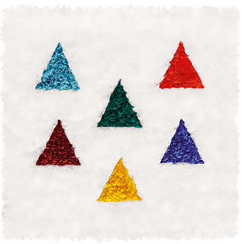 Lore Bert, “Colored Triangles (Bunte Dreiecke),” 2009, multiple object with Japanese Paper, ed 6/14, 12 1/2” x 12 1/2” (unframed) $4000