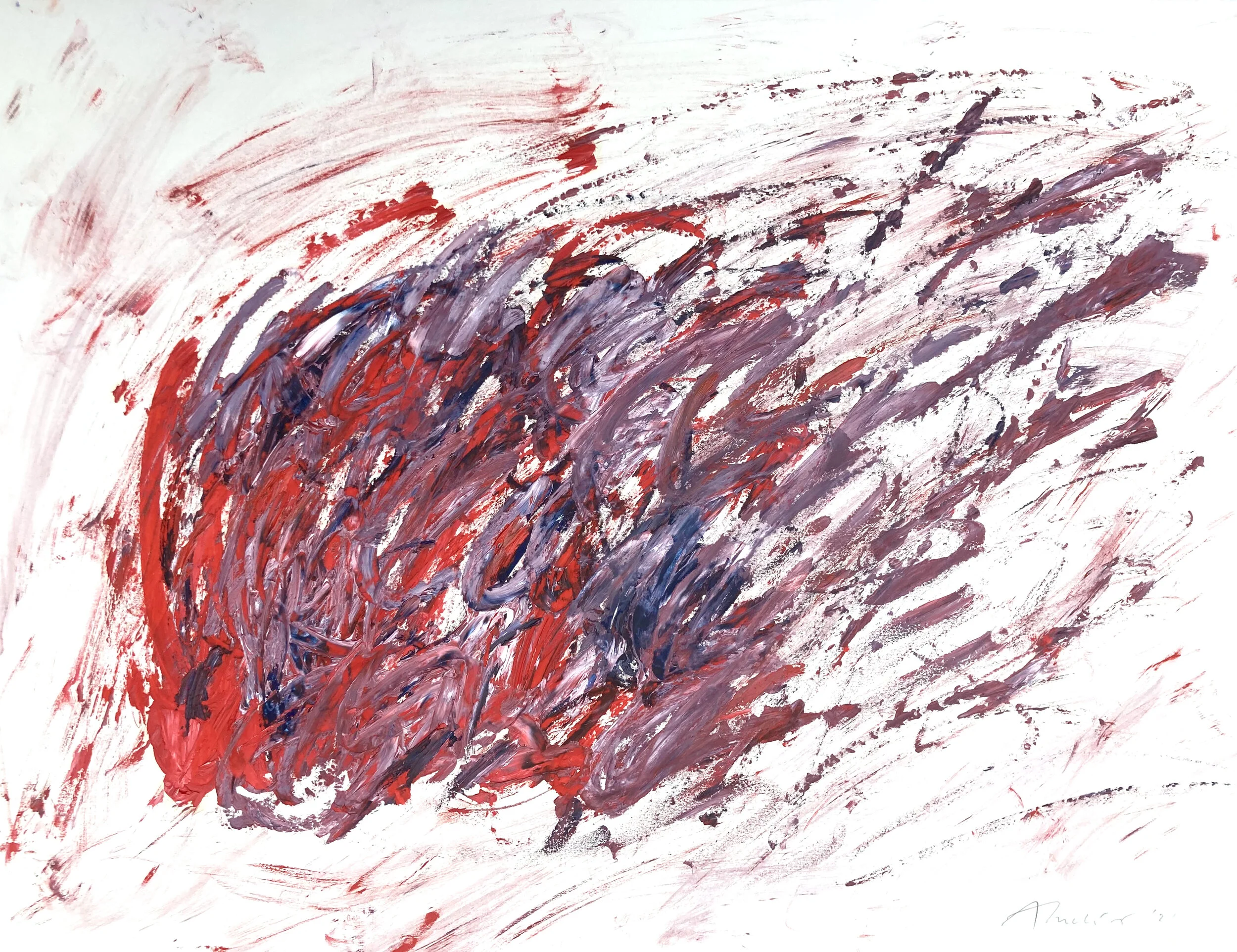 Adrian Luchini, “Sisyphus,” 2021, oil on paper,  34 1/4” x 41 5/8”