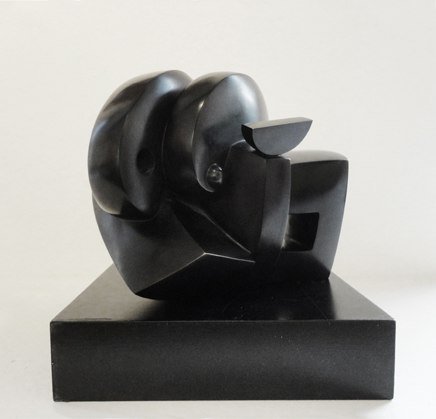  Sophia Vari, “Crepuscule,” 1997, bronze, black patina, 8 1/2” x 8 1/2” x 10” 