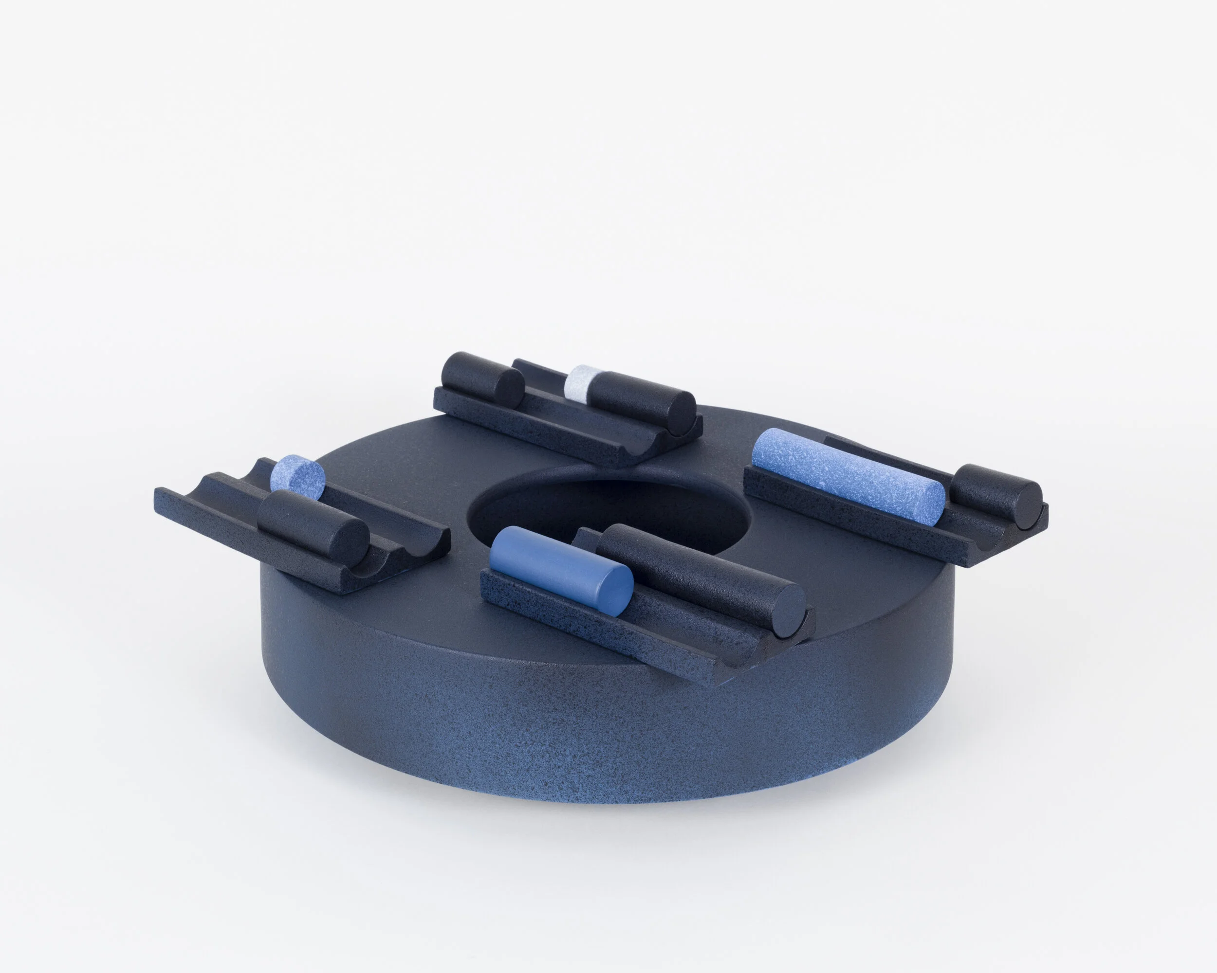 Low Works (Rails and Bars/ Black) /// terra sigillata and glaze /// 6.5 x 20 x 20 /// 2019