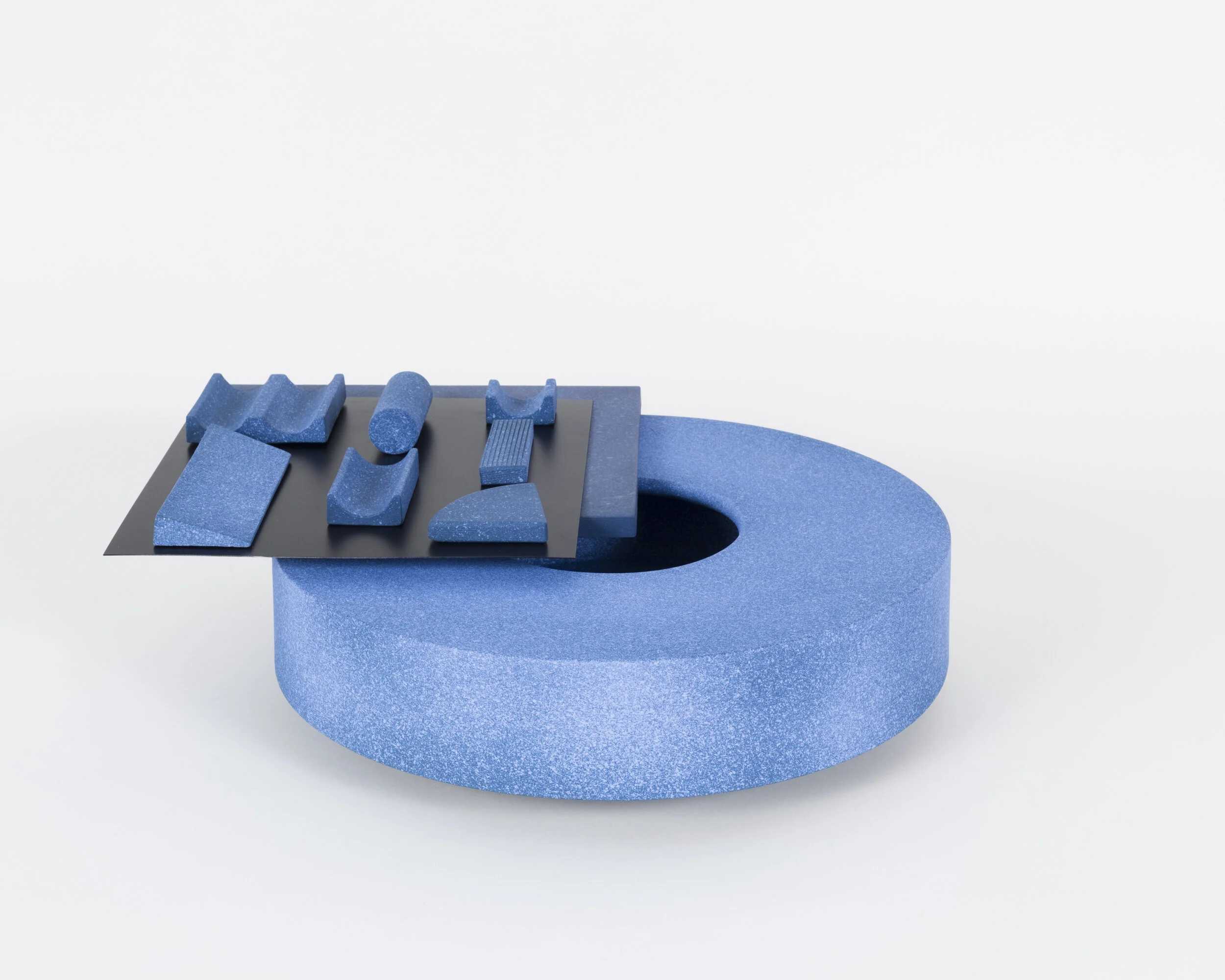 Low Works (Tray Top with Remnants) /// ceramic, terra sigillata and painted steel /// 6 x 19 x 17 /// 2019