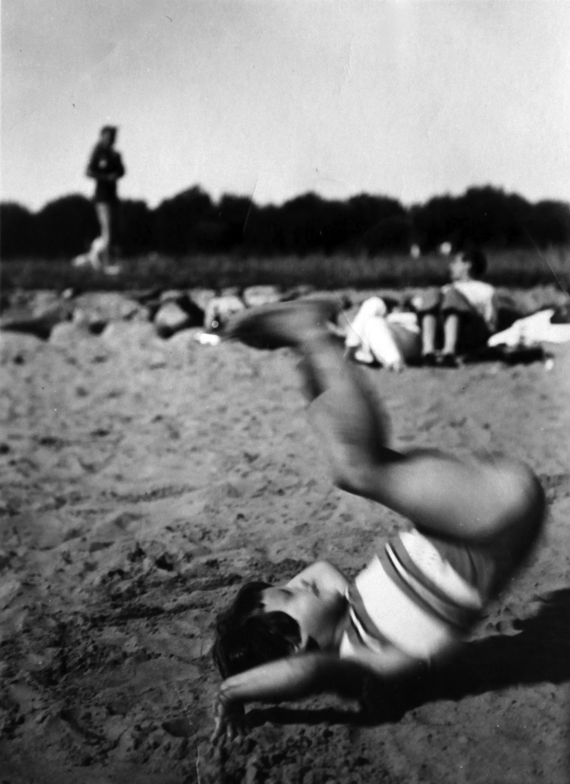 Here I am doing a somersault on the beach, circa 1935
