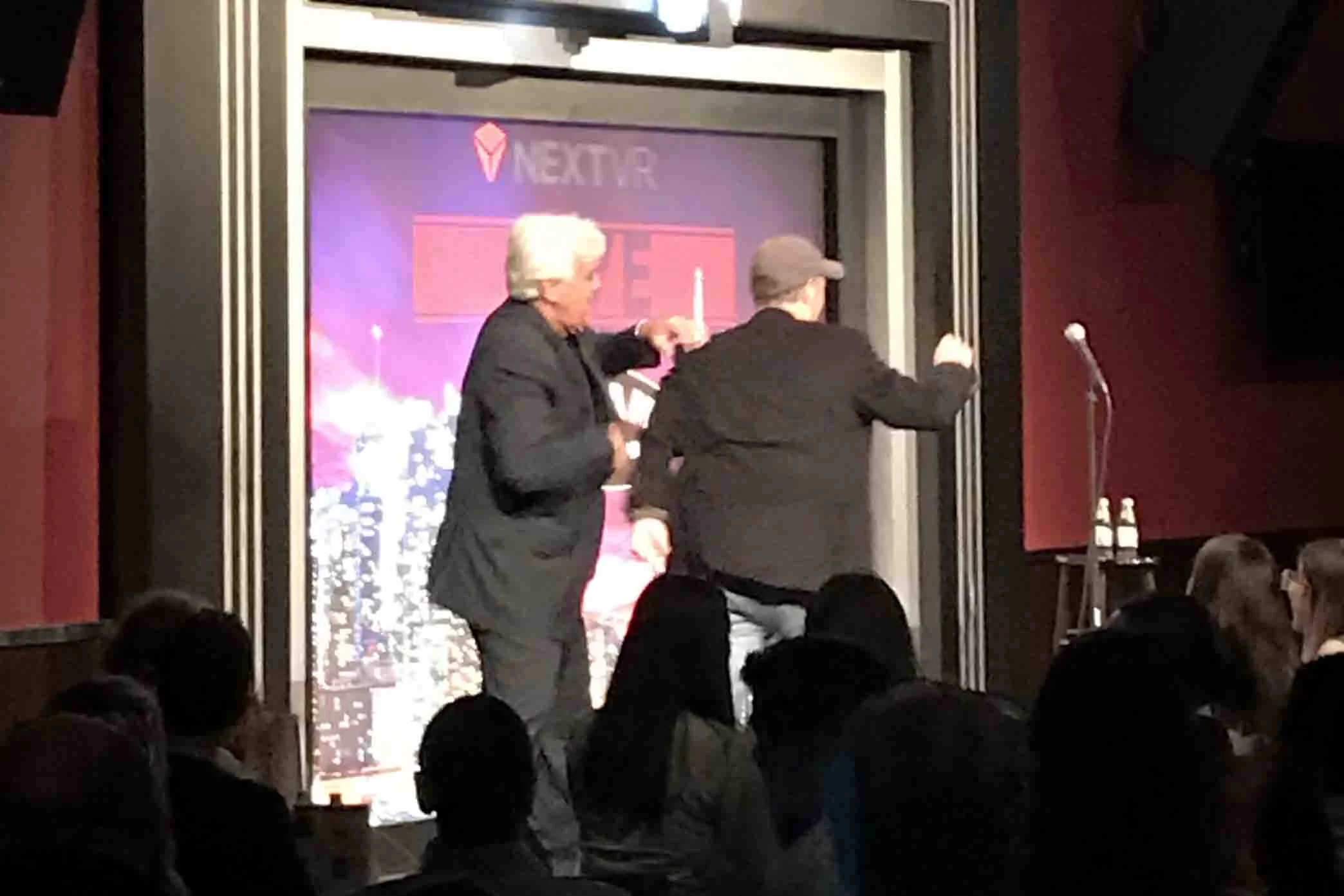 From L to R: Jay Leno, Jerry Seinfeld, Microphone
