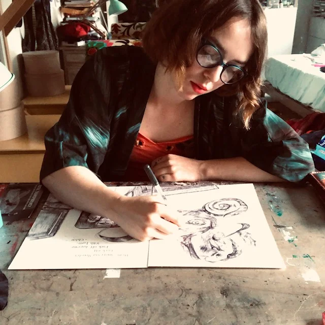 Working on illustrations for Love Letters to the Void