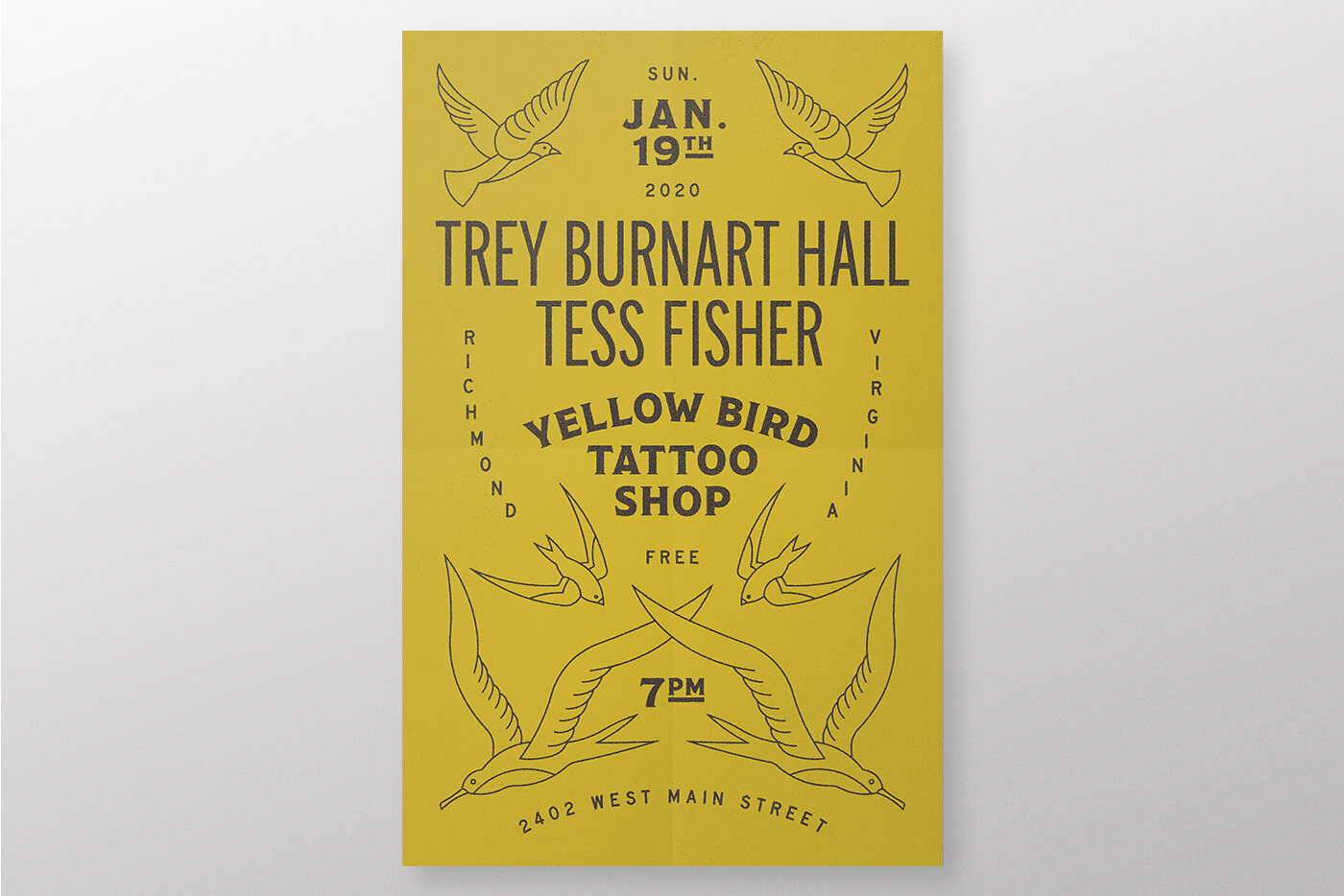 Yellow Bird Tattoo Show Poster