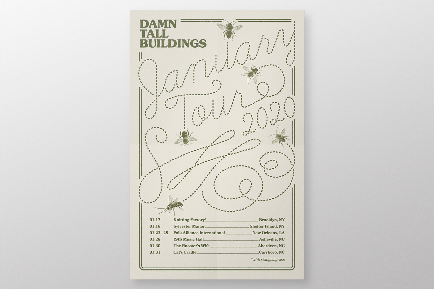 Damn Tall Buildings January Tour Poster Design