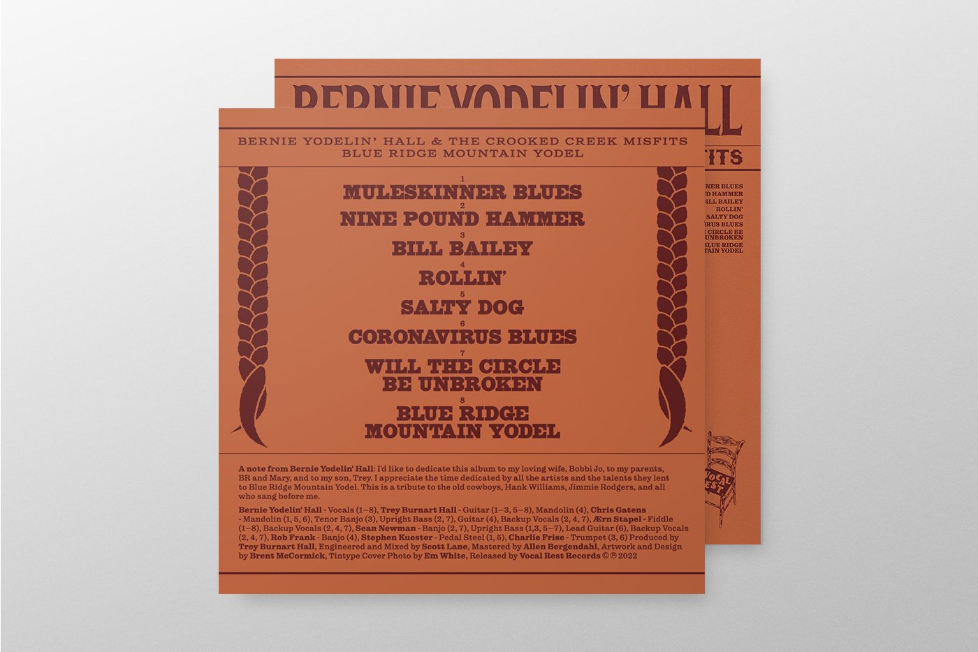 Bernie Yodelin’ Hall Back Cover