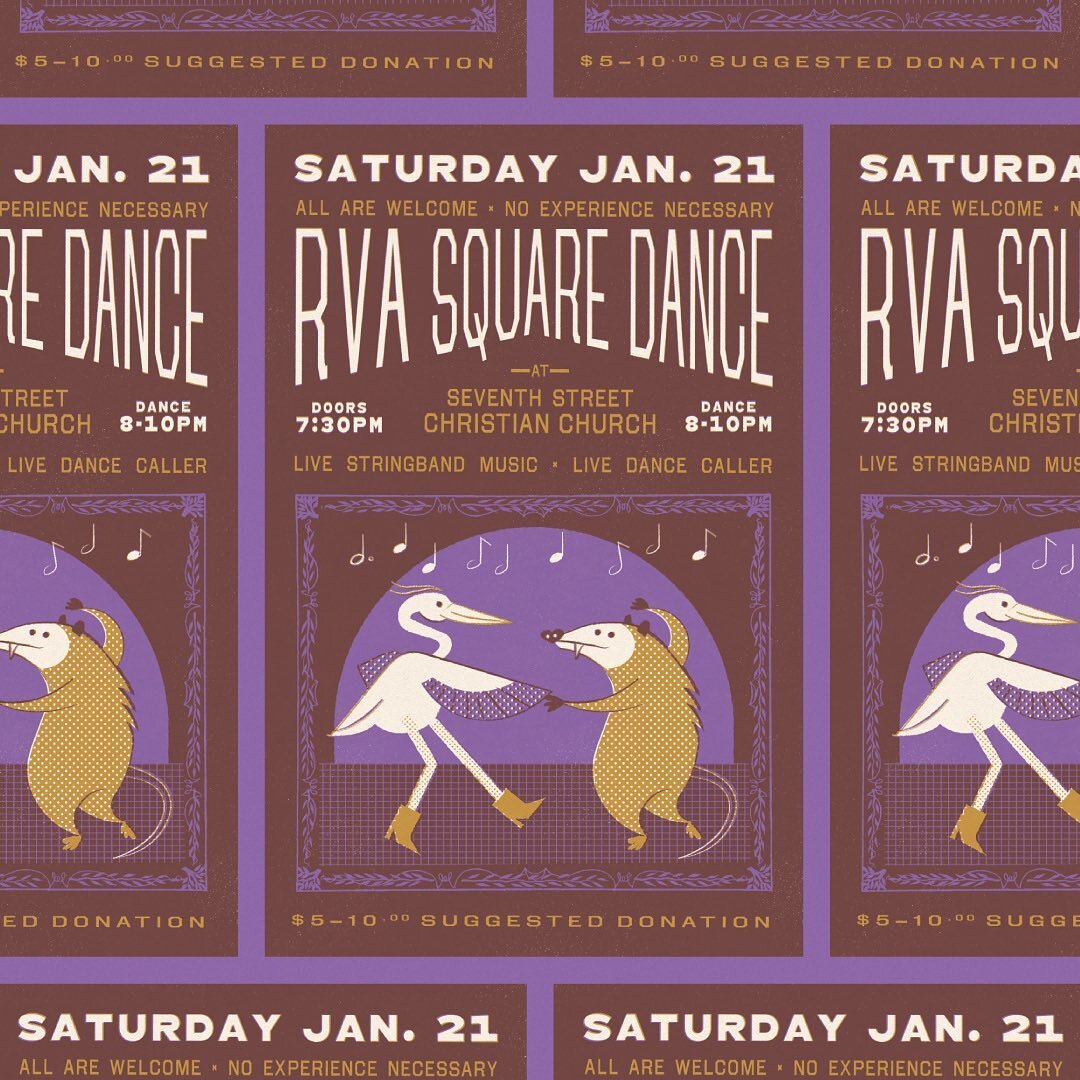 Wanna dance? Wanna square up?

Had a grand ole time working on this poster for @rvasquaredance. I&rsquo;ve never square danced myself &mdash; unless you count the electric slide? Seems like a lot of fun, maybe I&rsquo;ll see you on the 21st. I&rsquo;