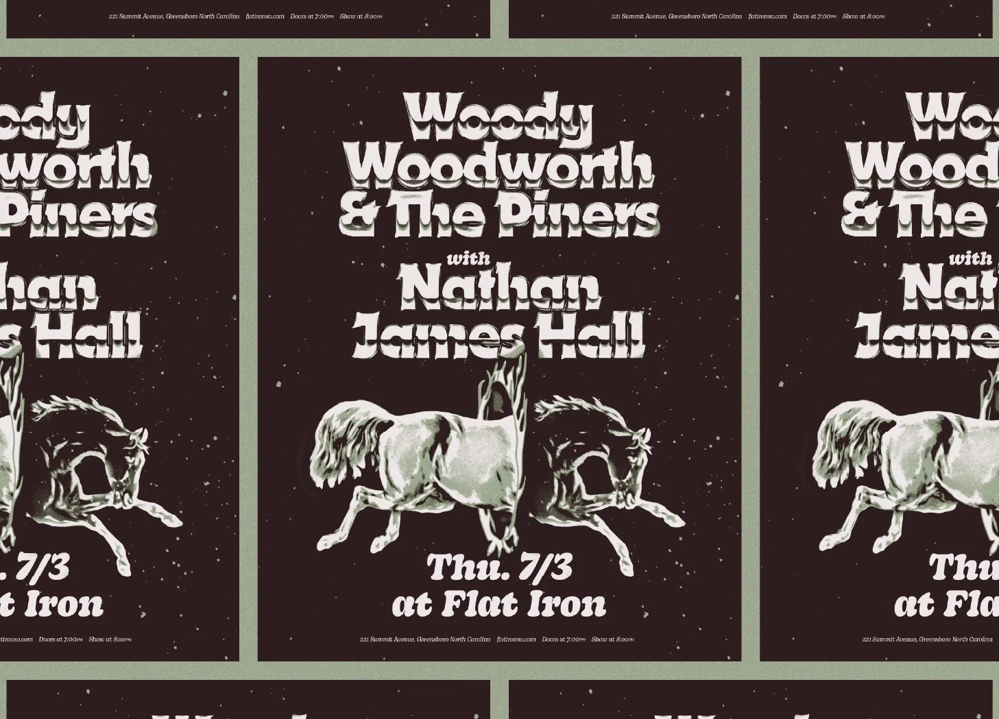Gig poster for Woody Woodworth &amp; The Piners