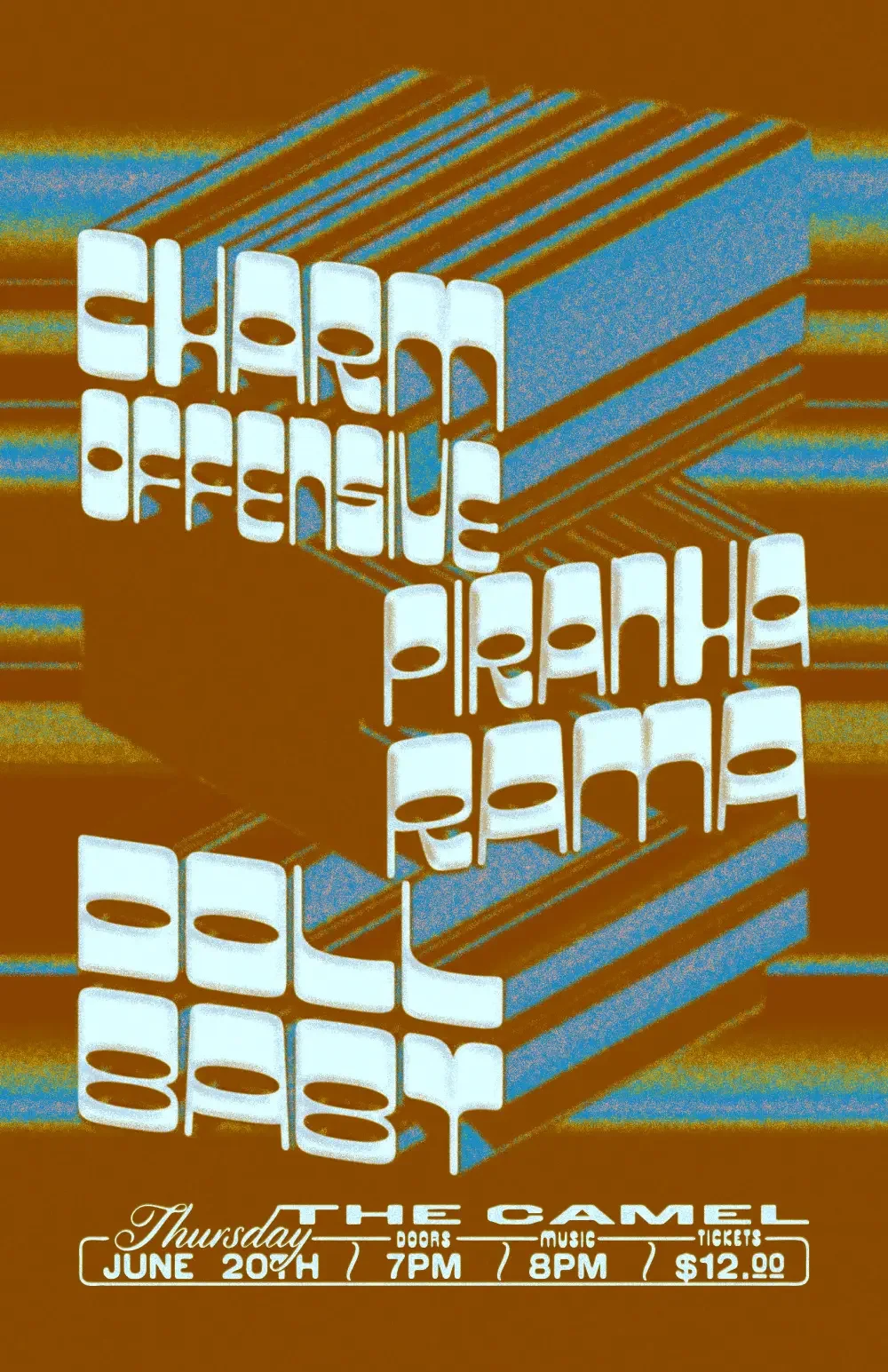 Show poster designed for Charm Offensive.