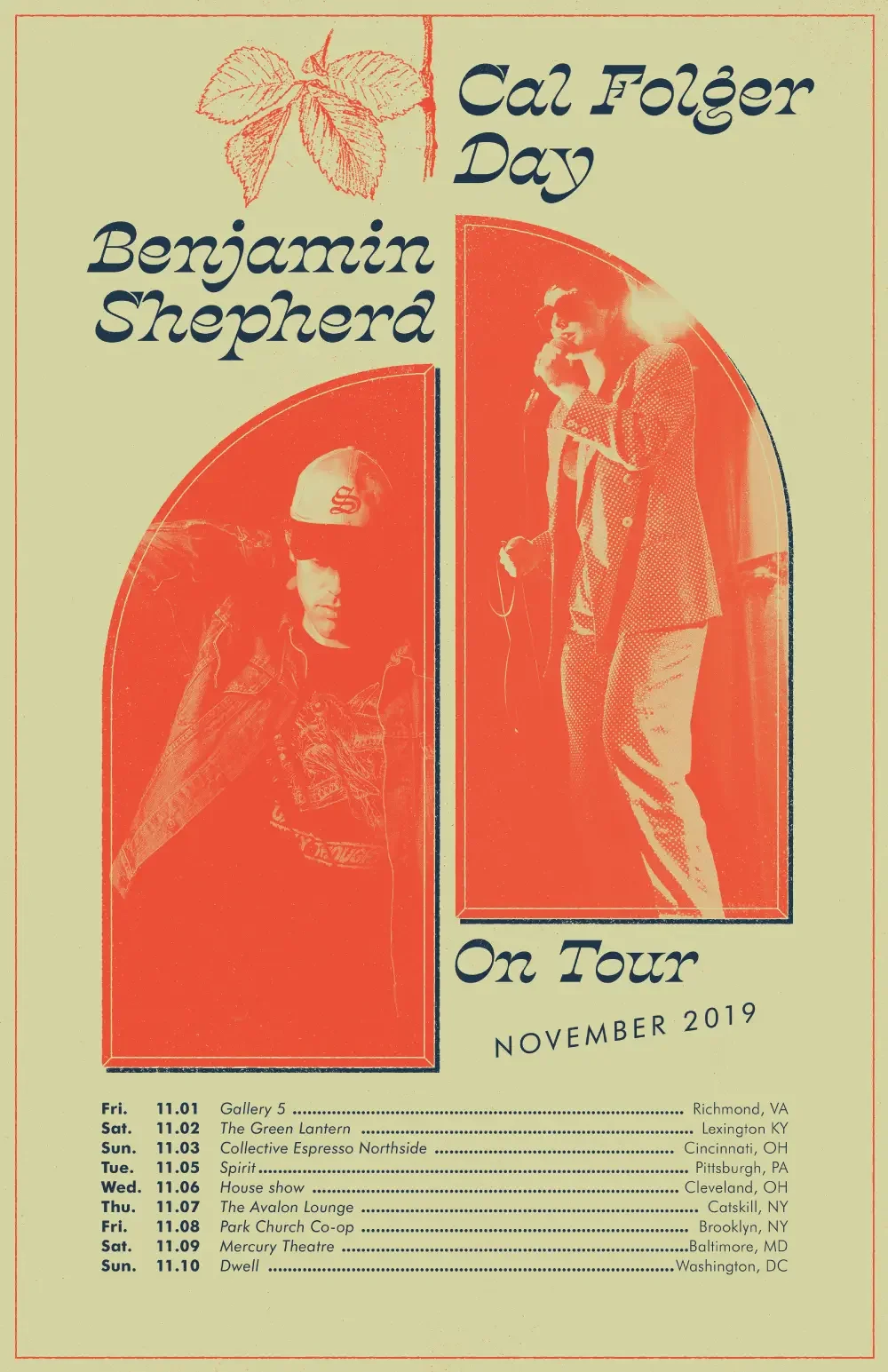 Tour poster designed for Benjamin Shepherd.