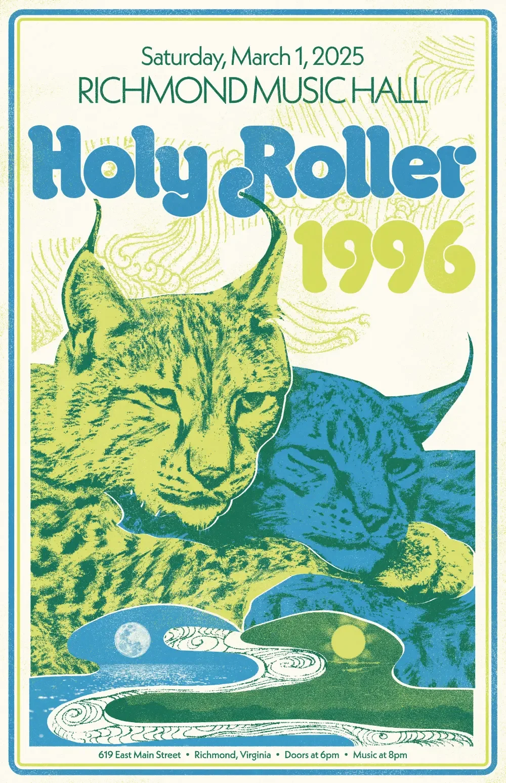 Show poster designed for Holy Roller and 1996.