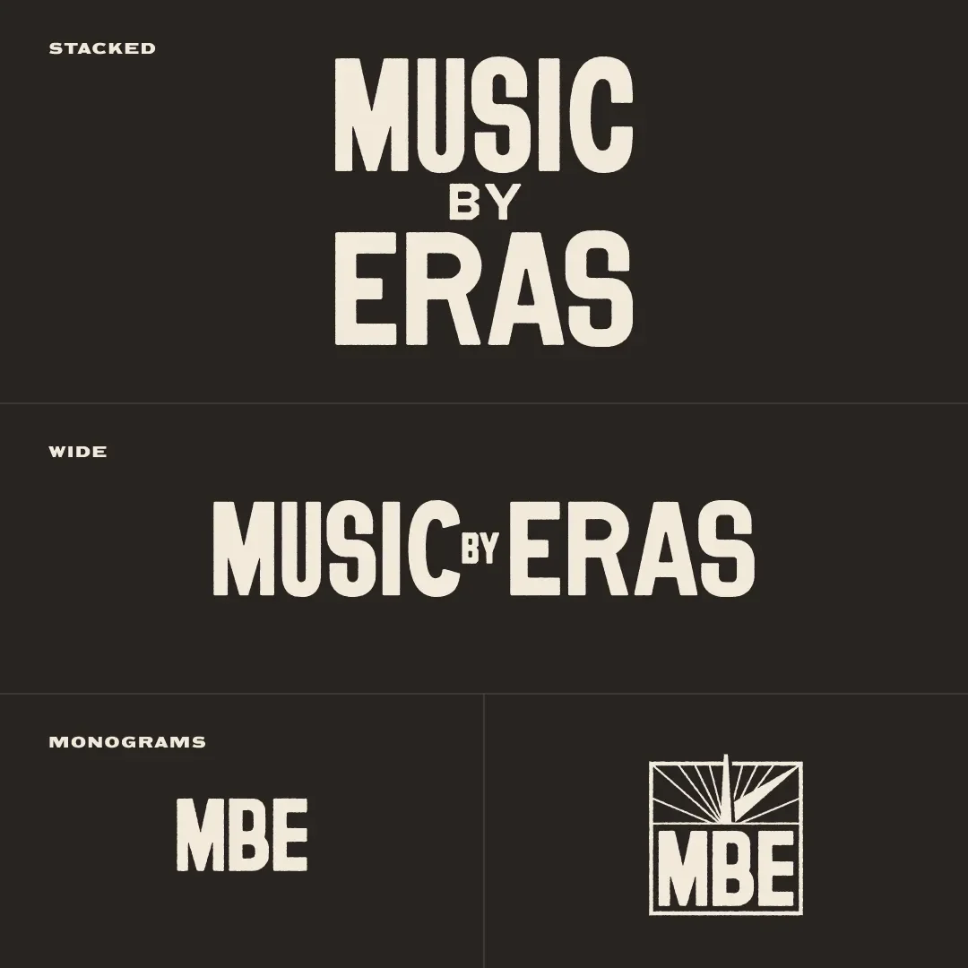 Music By Eras logo family variations