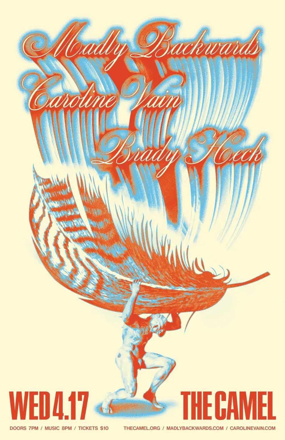 Show poster designed for Madly Backwards.